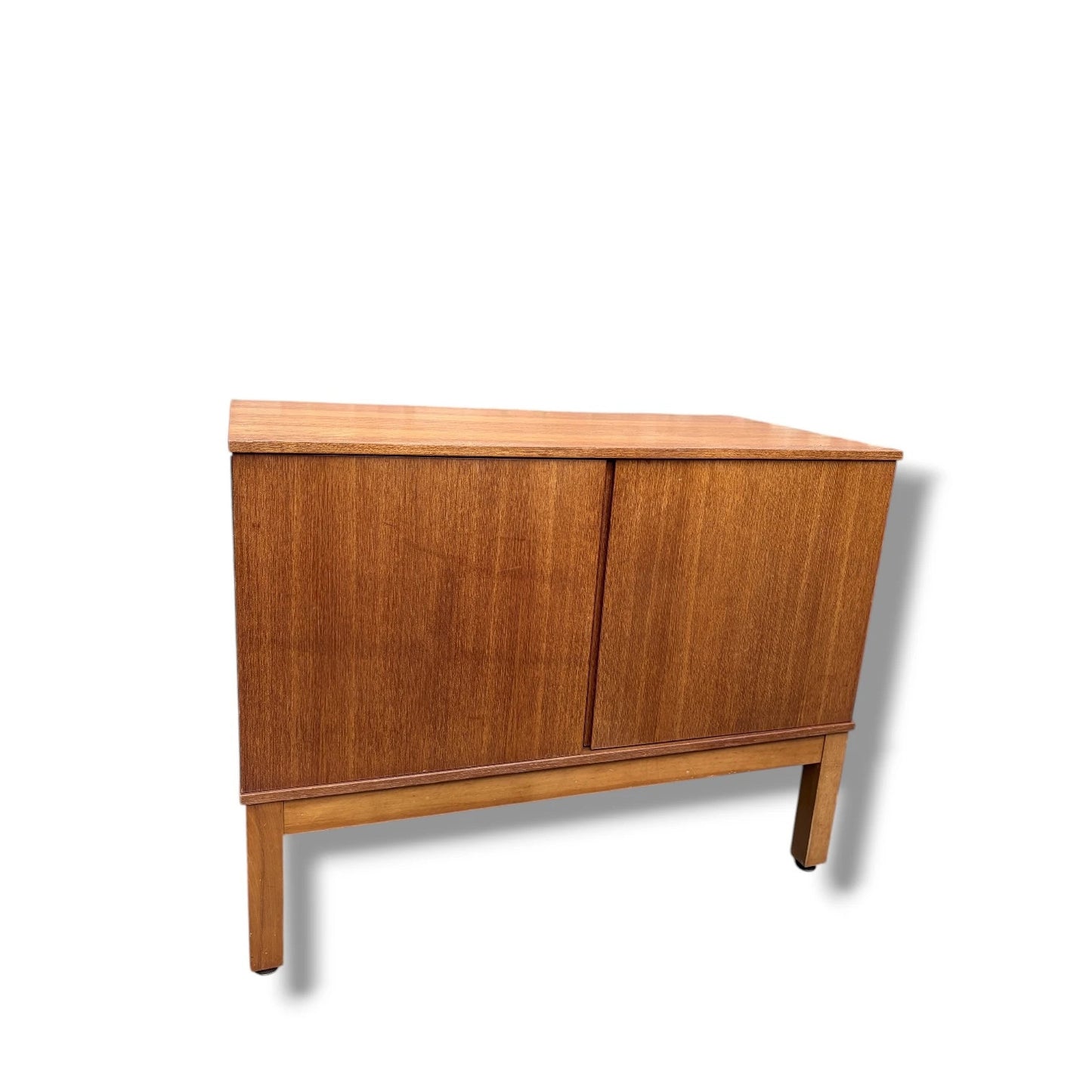 Danish Mid Century Record Cabinet | Teak Vinyl Storage Sideboard