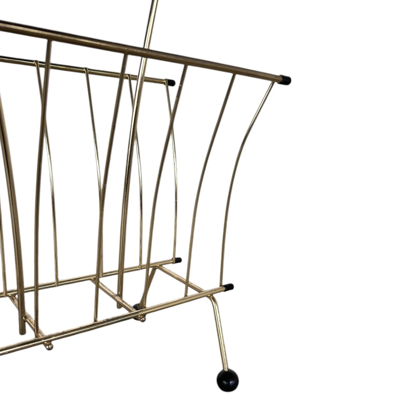 Mid Century Brass Atomic Magazine Rack