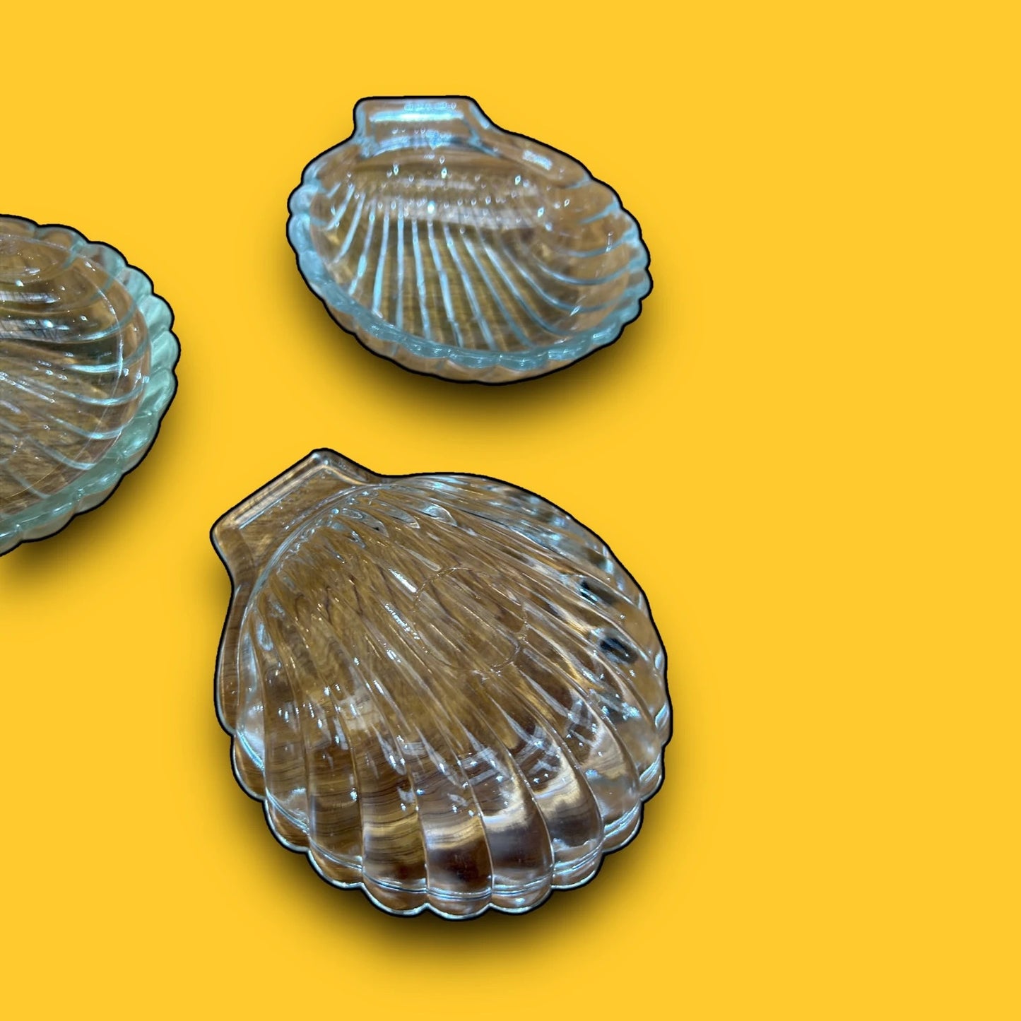 Mid Century Pyrex Glass Shell Dishes