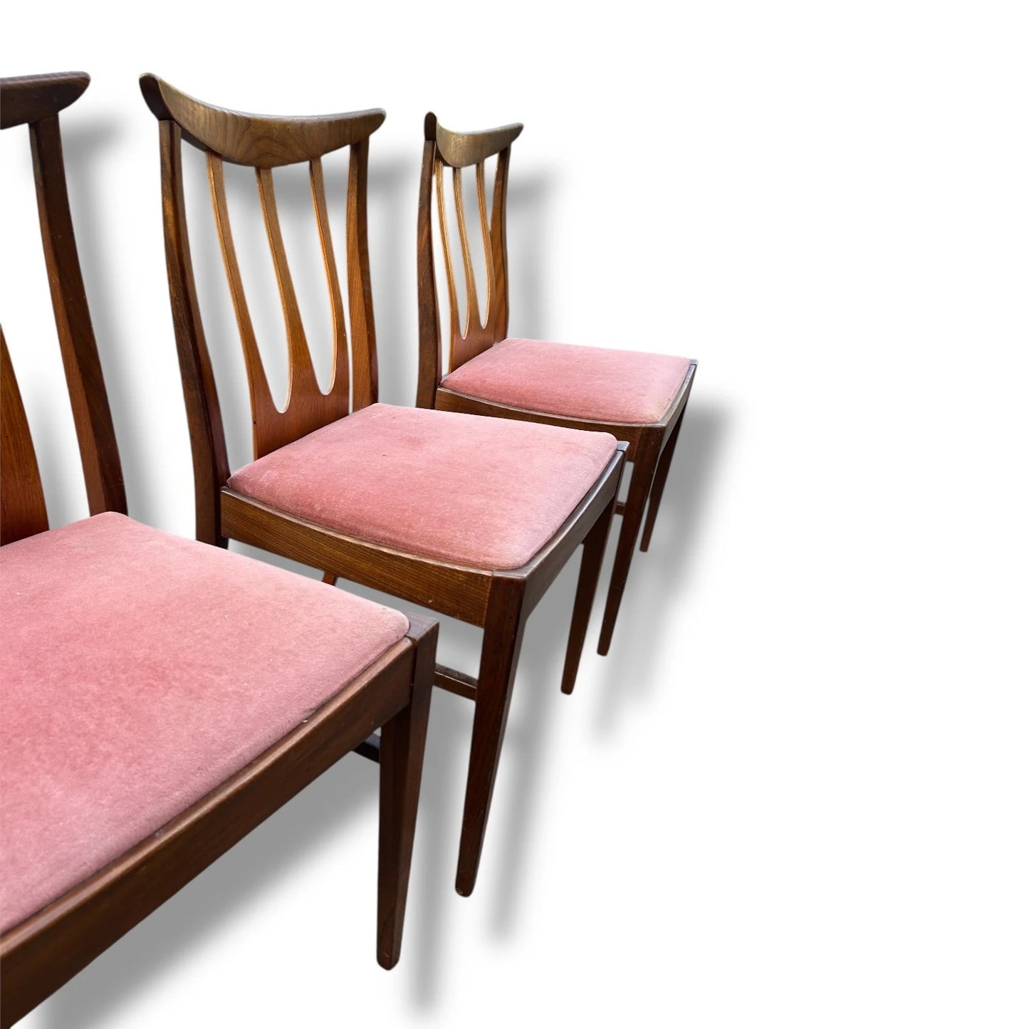 Set of 4 Mid-Century G Plan Brasilia Dining Chairs – Teak with Original Upholstery