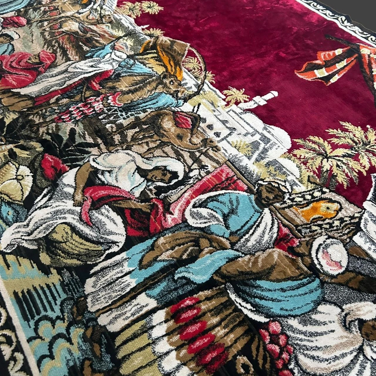Vintage 1980s Turkish Tapestry Rug