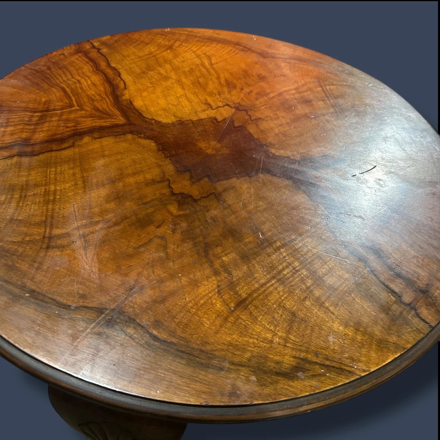 Mid Century Round Walnut Coffee Table