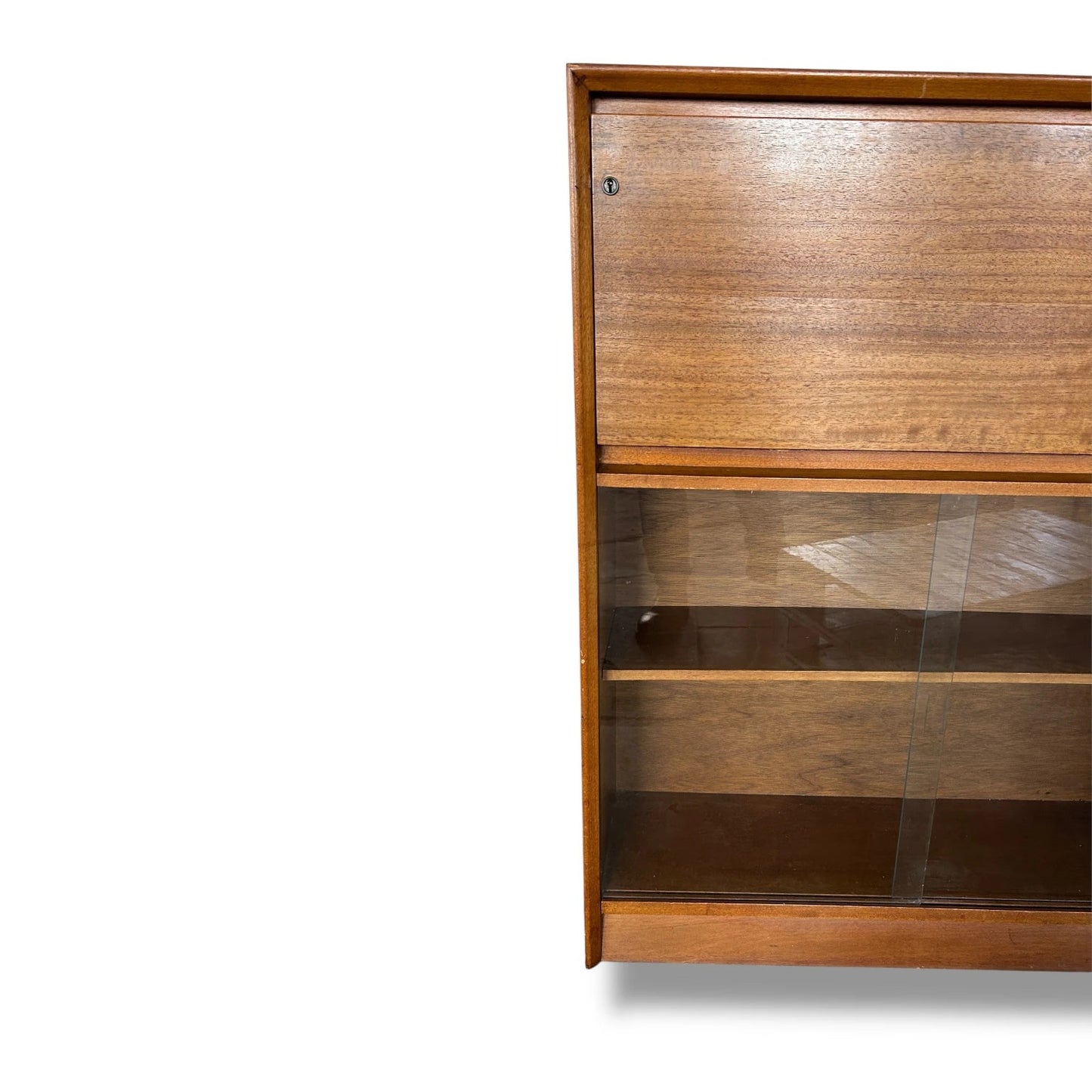 Mid Century Modern Herbert Gibbs Teak Bookcase Bureau Cabinet