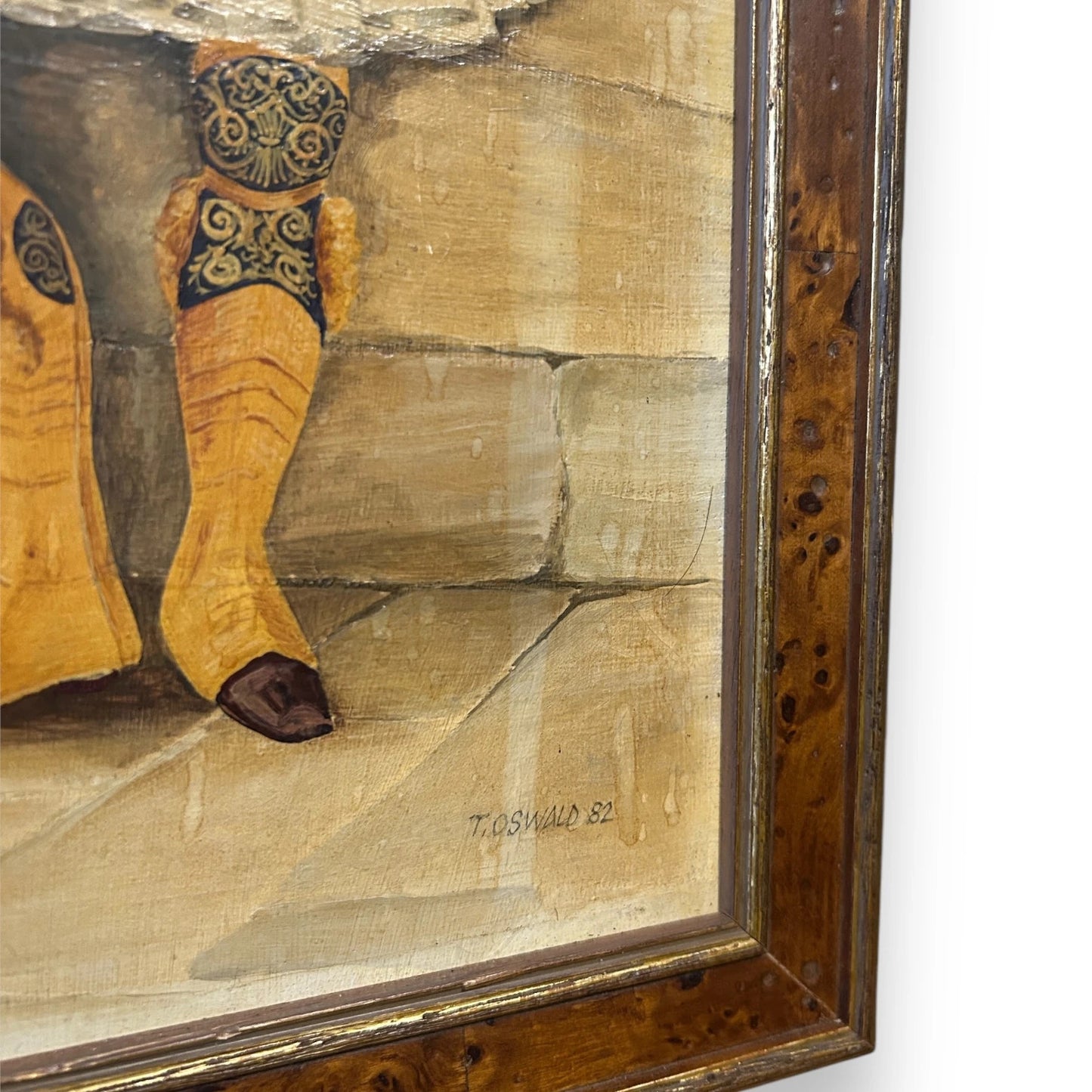 Vintage 1980s Greek Orthodox Scene Oil Painting