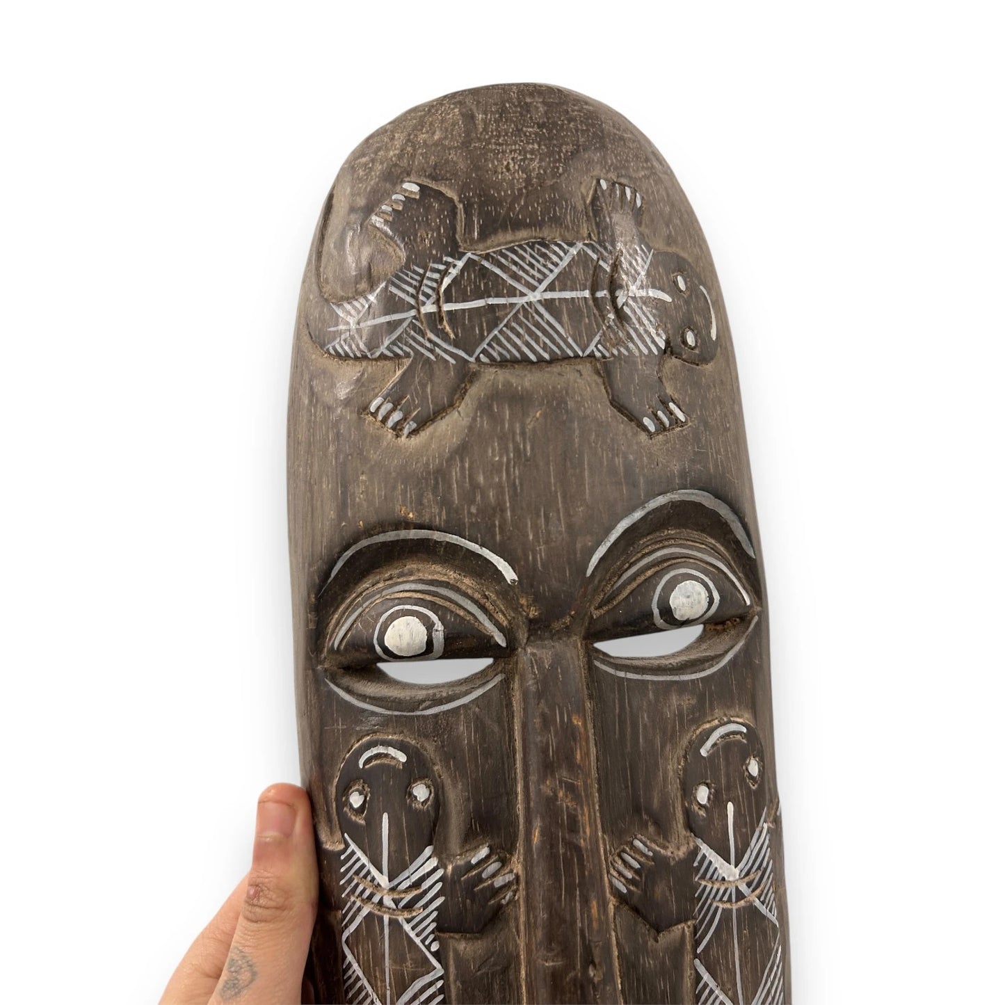 Vintage 1980s carved African wall art mask