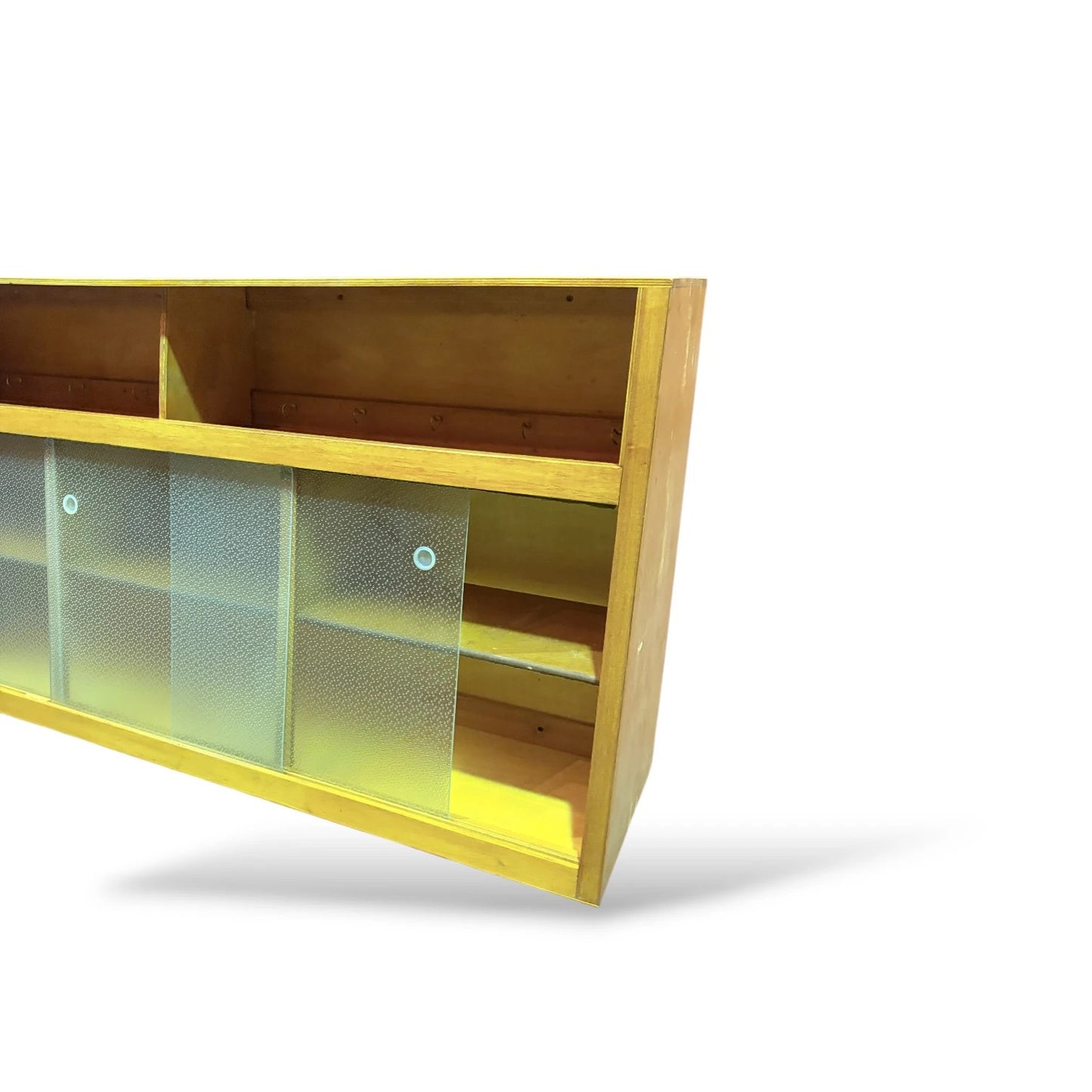 Mid Century French Kitchen Wall Cabinet | 1950s Retro Oak Wall Unitt