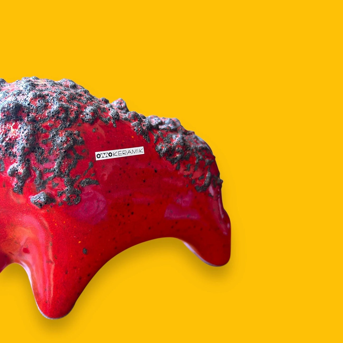 Mid Century Otto Keramik West German Lava Bull Sculpture