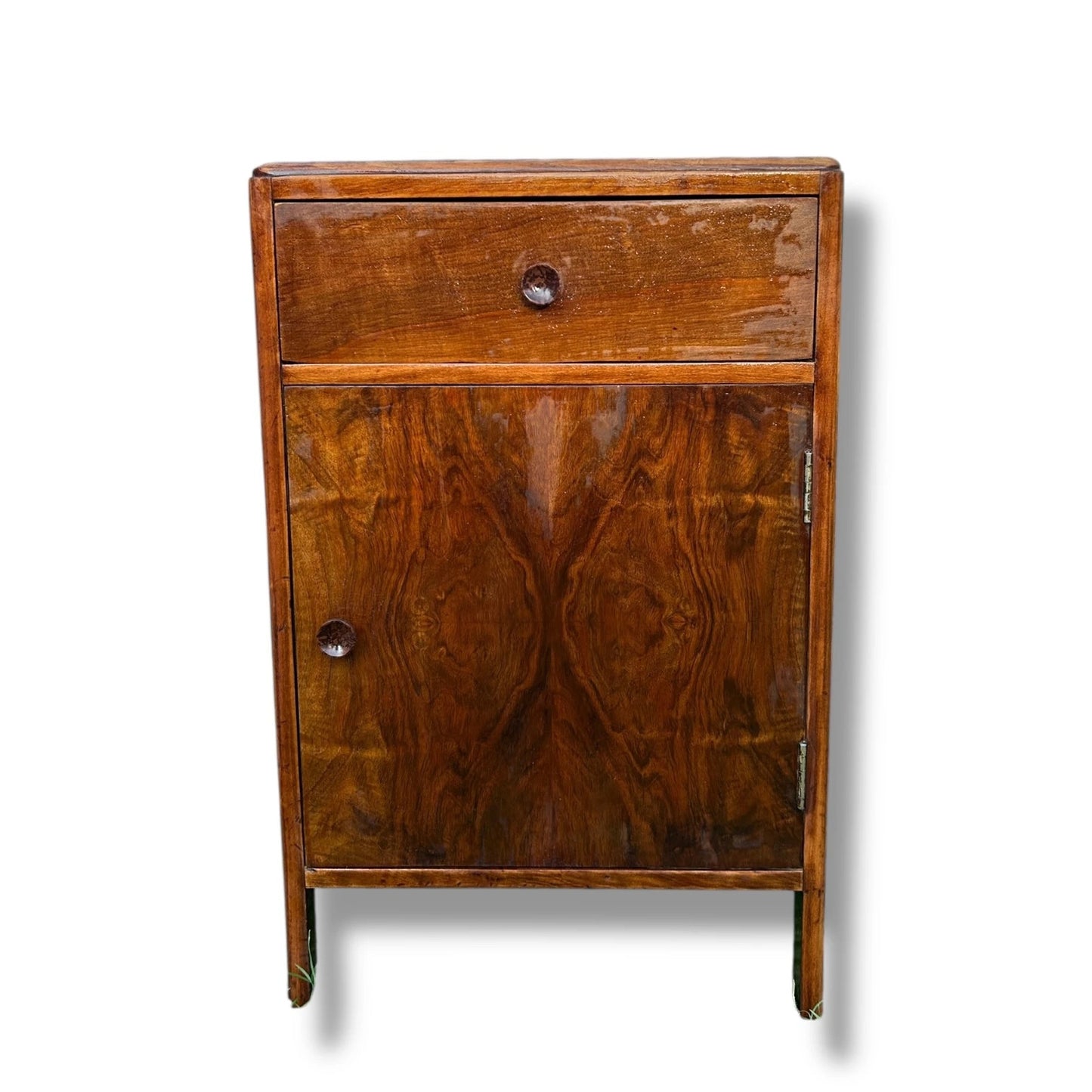 Vintage CC41 Art Deco Walnut Bedside Cabinet