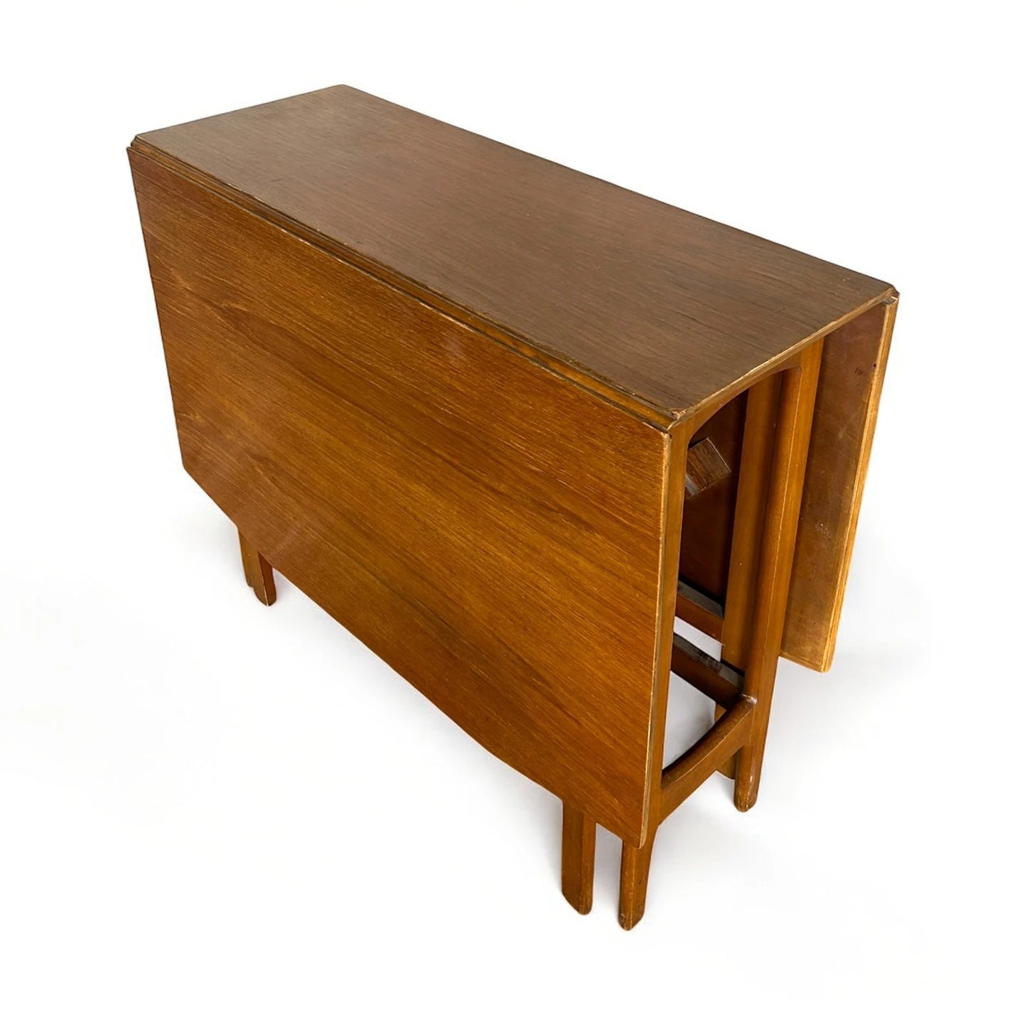 Mid Century Modern Teak Wood Drop Leaf Extending Dining Table