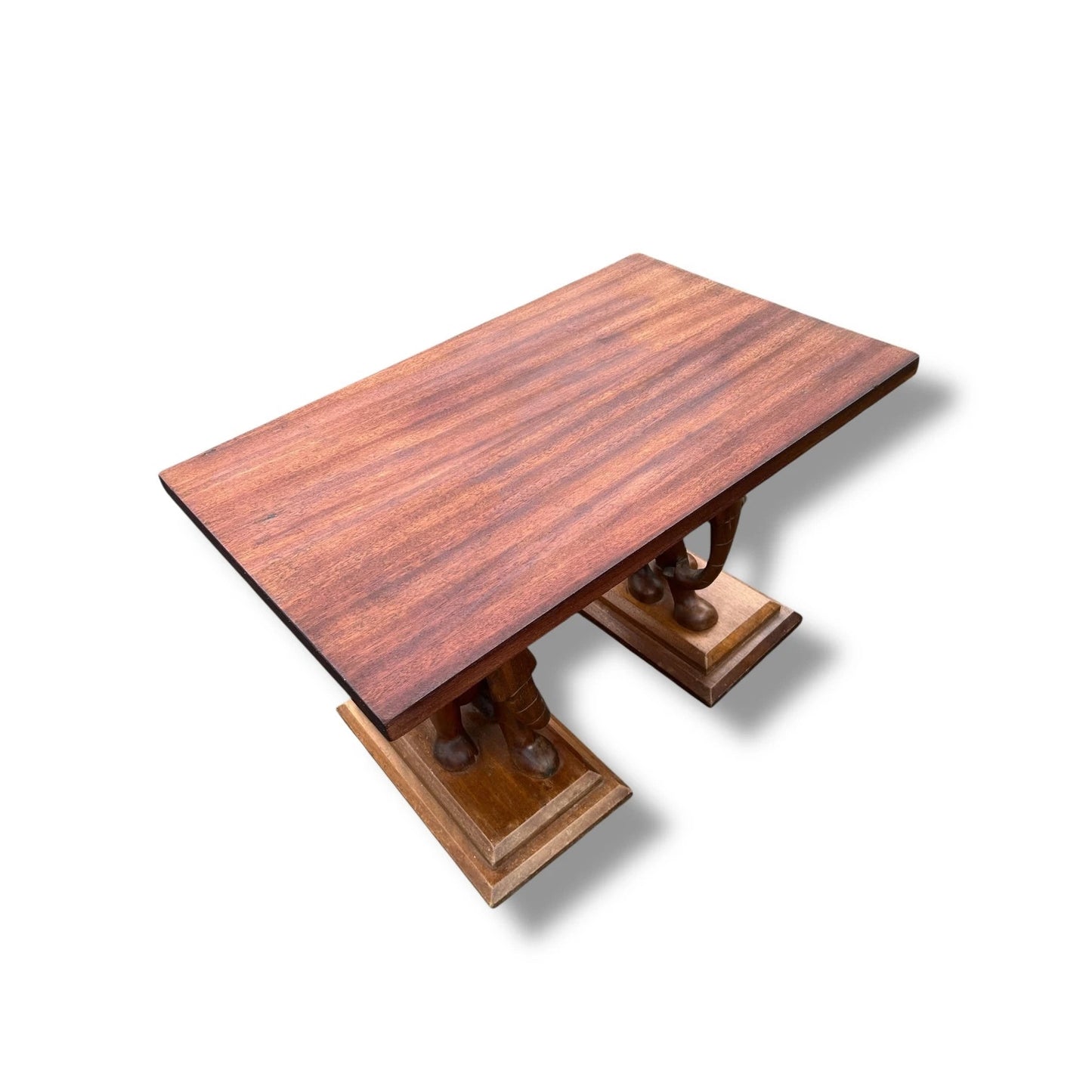 Vintage Hand-Carved Elephant Console Table – Solid Wood Statement Table with Sculptural Base