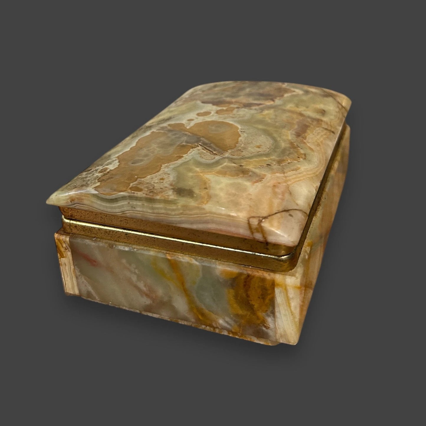 Vintage 1950s Onyx Marble Jewellery Box