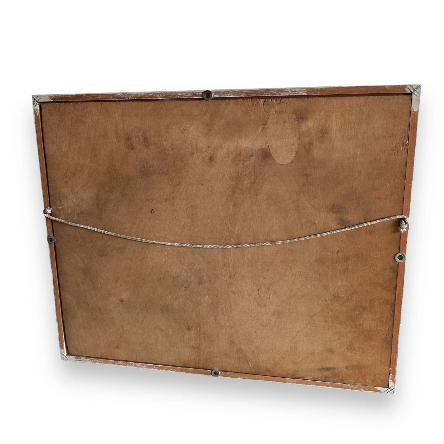 Mid century wood marquetry boat picture frame