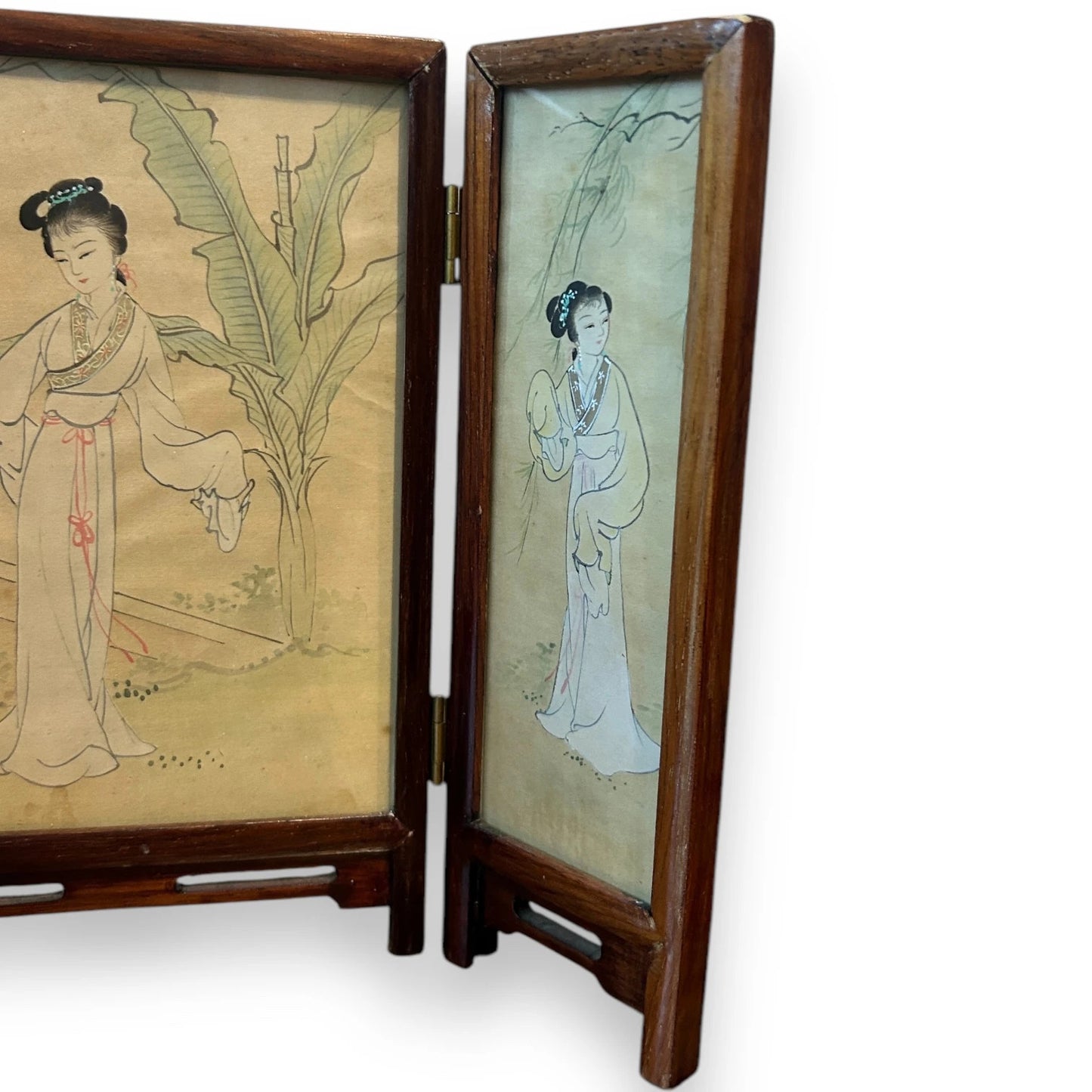 Vintage 1960s Oriental Art Mini Desk Divider