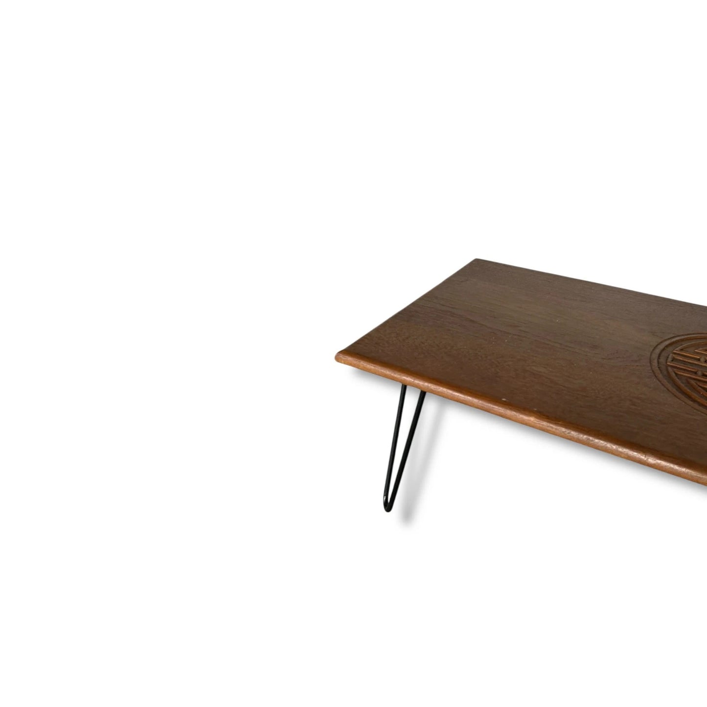 Mid Century Modern Indonesian Teak Table with Hairpin Legs