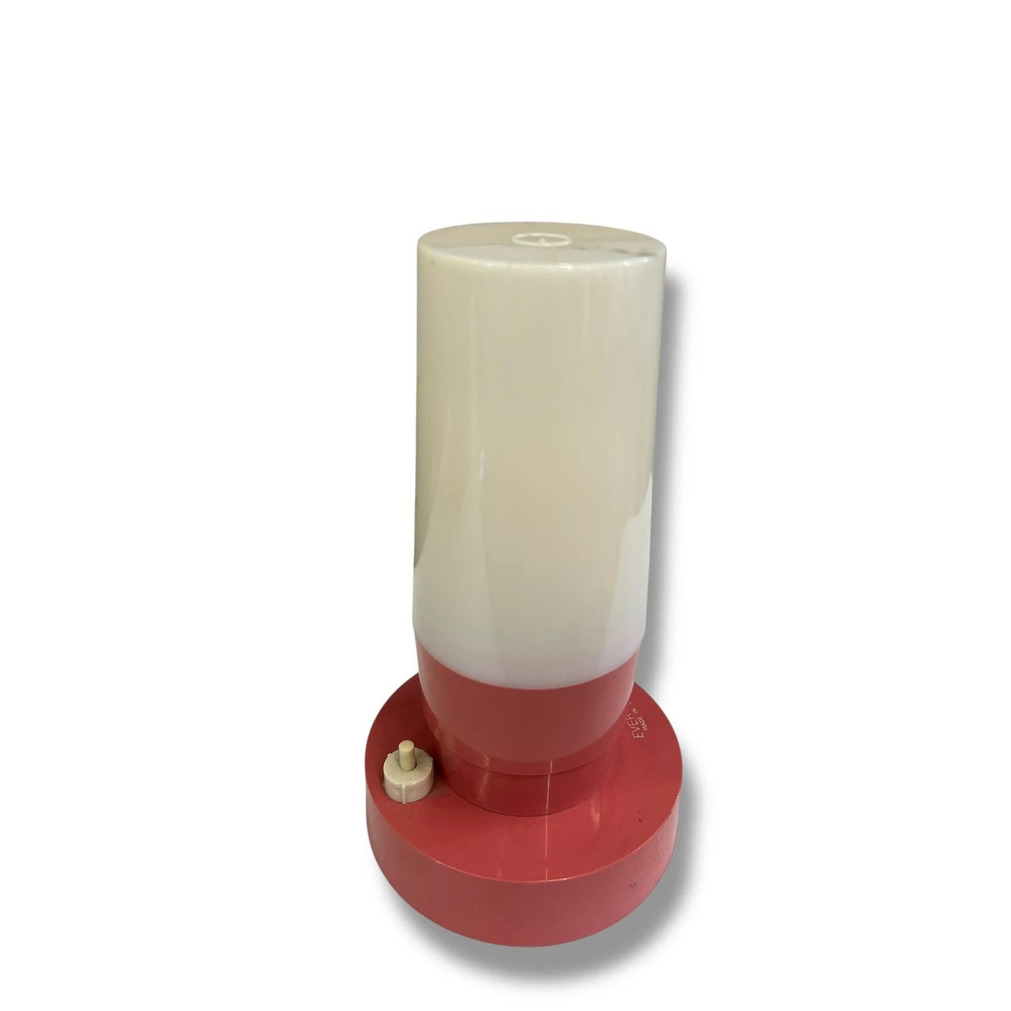 Mid Century Modern Space Age Pink and White Battery Powered Button Table Lamp