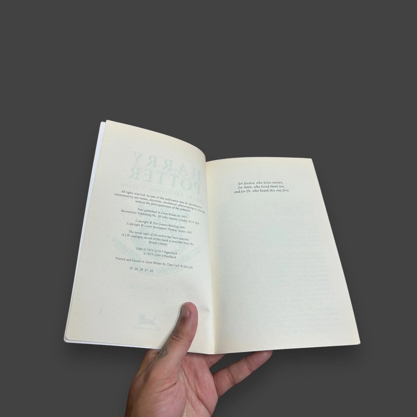 Harry Potter and the philosophers stone 1st edition book