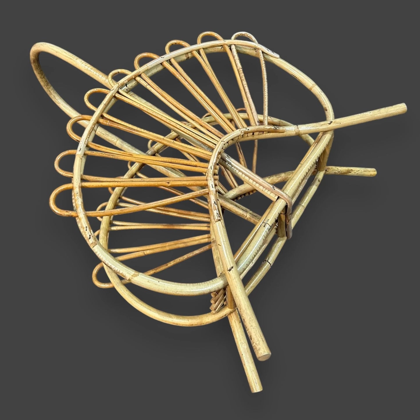 Mid Century Wicker Magazine Rack
