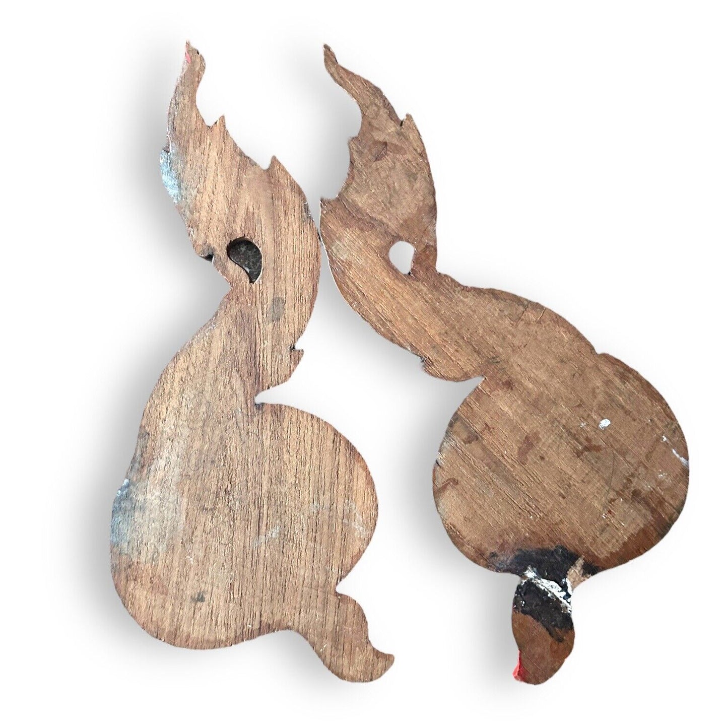 Vintage 1960s Chinese Wood Pair of Dragons
