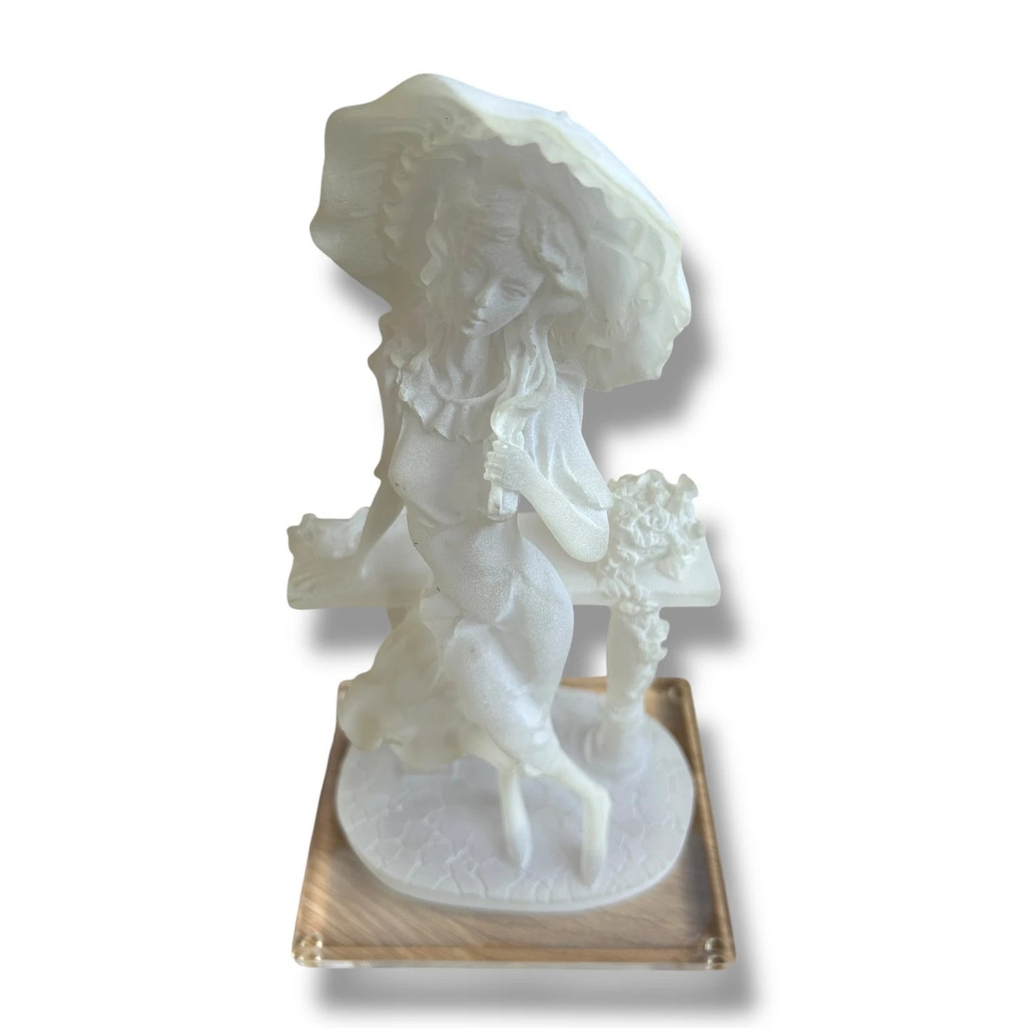 Vintage 1990s Lucite Art Deco Style Sculpture Signed by Crosa
