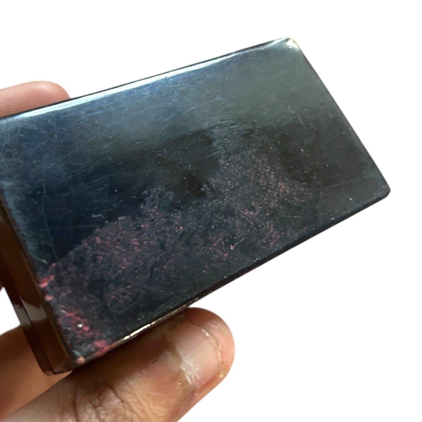 Vintage Chinese lacquer dark wood trinket box