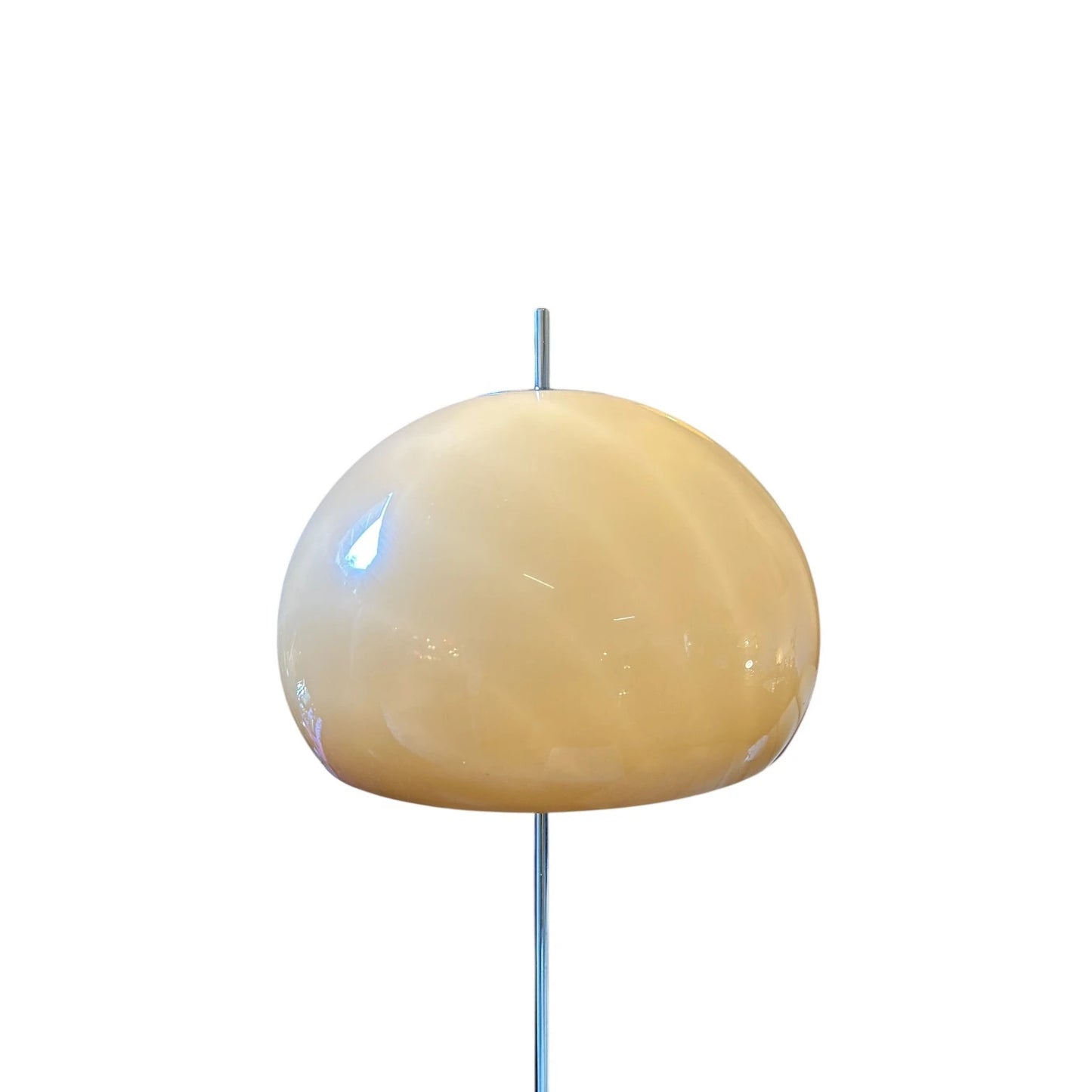 Mid Century Guzzini Mushroom Floor Lamp | Fibreglass & Chrome Vintage Lighting