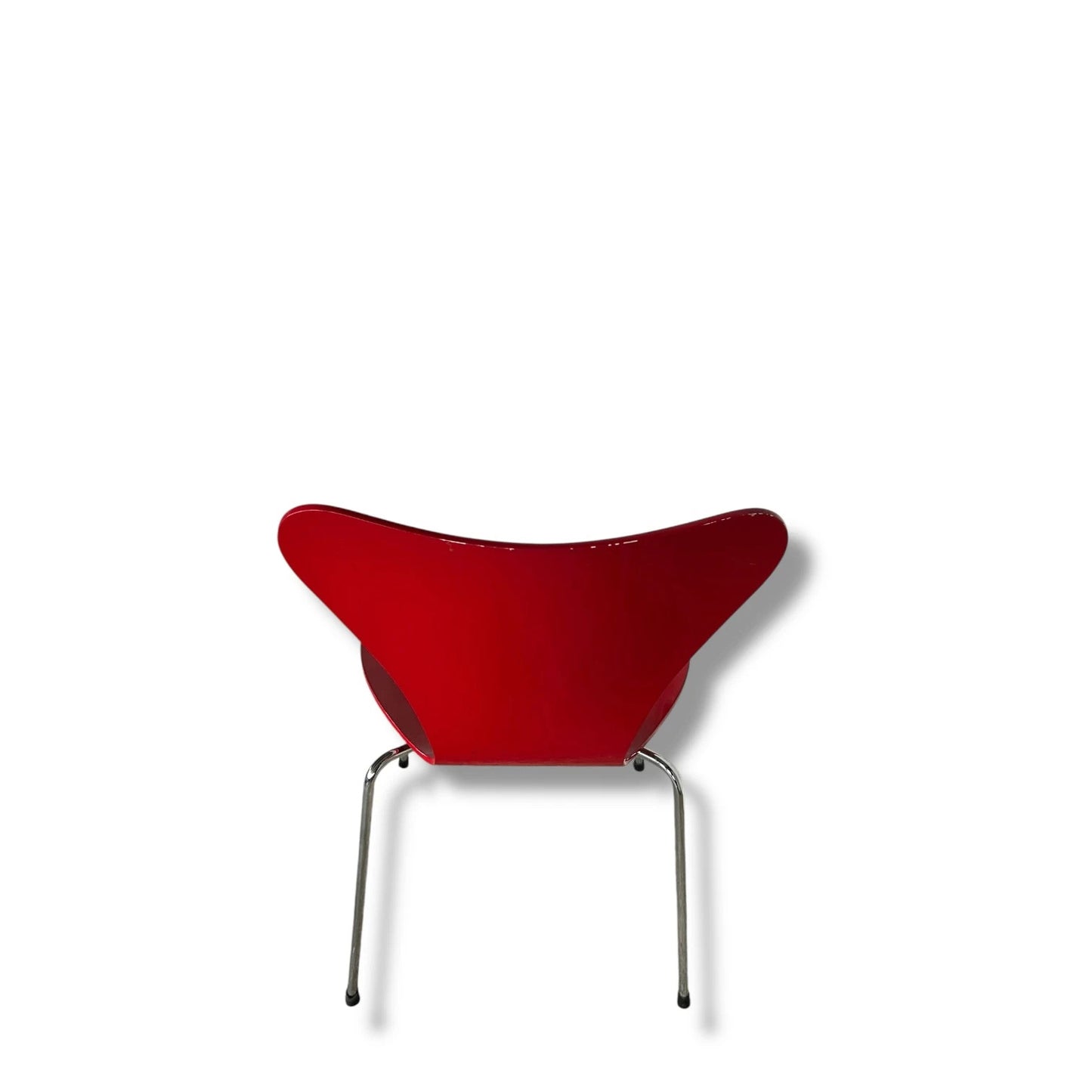 Mid Century Modern Arne Jacobsen Red Dining Chair by Fritz Hansen