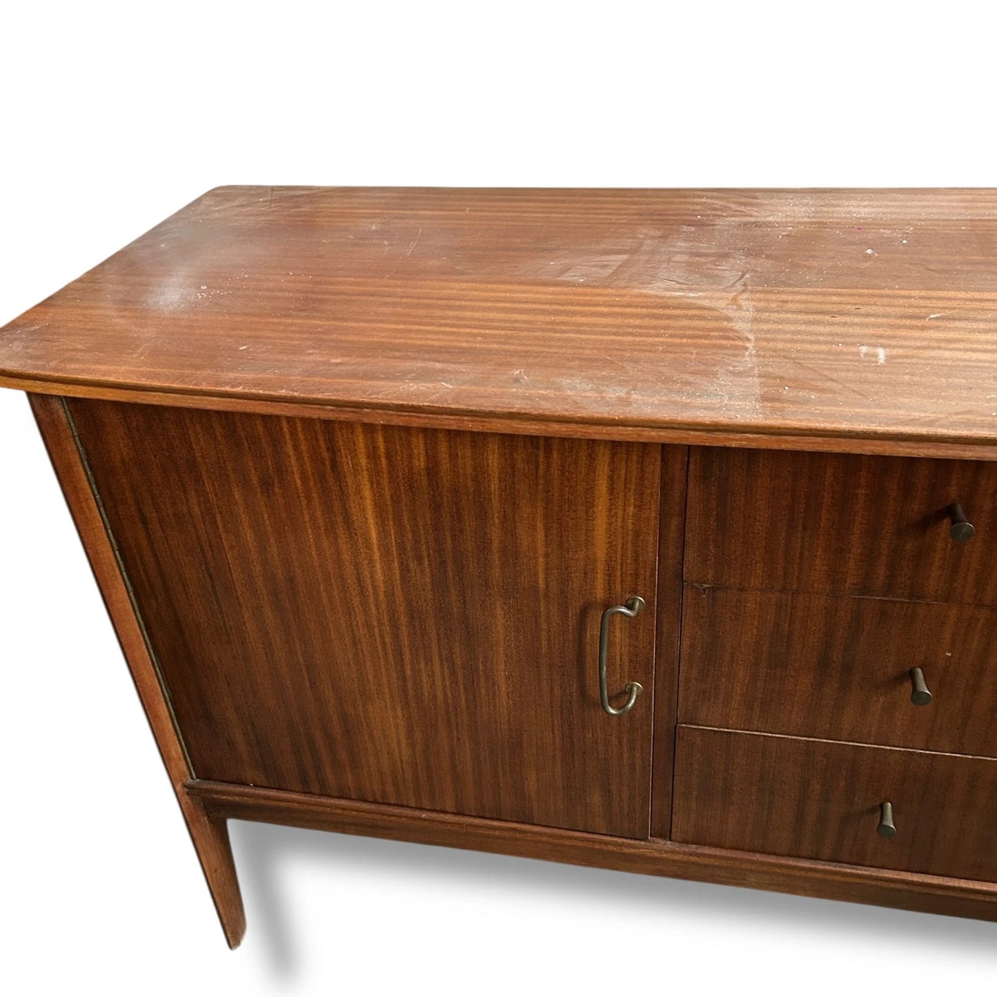 Vanson Teak & Mahogany Sideboard Credenza | Mid Century Modern Vintage Storage Cabinet