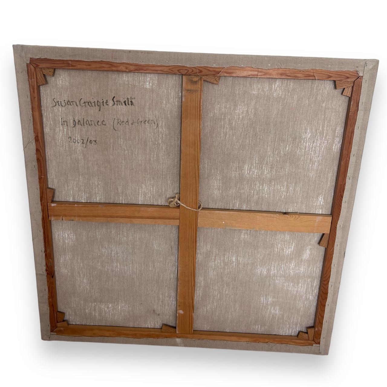 Vintage Susan Craigie Smith Oil Painting, In Balance (Red & Green) 2002