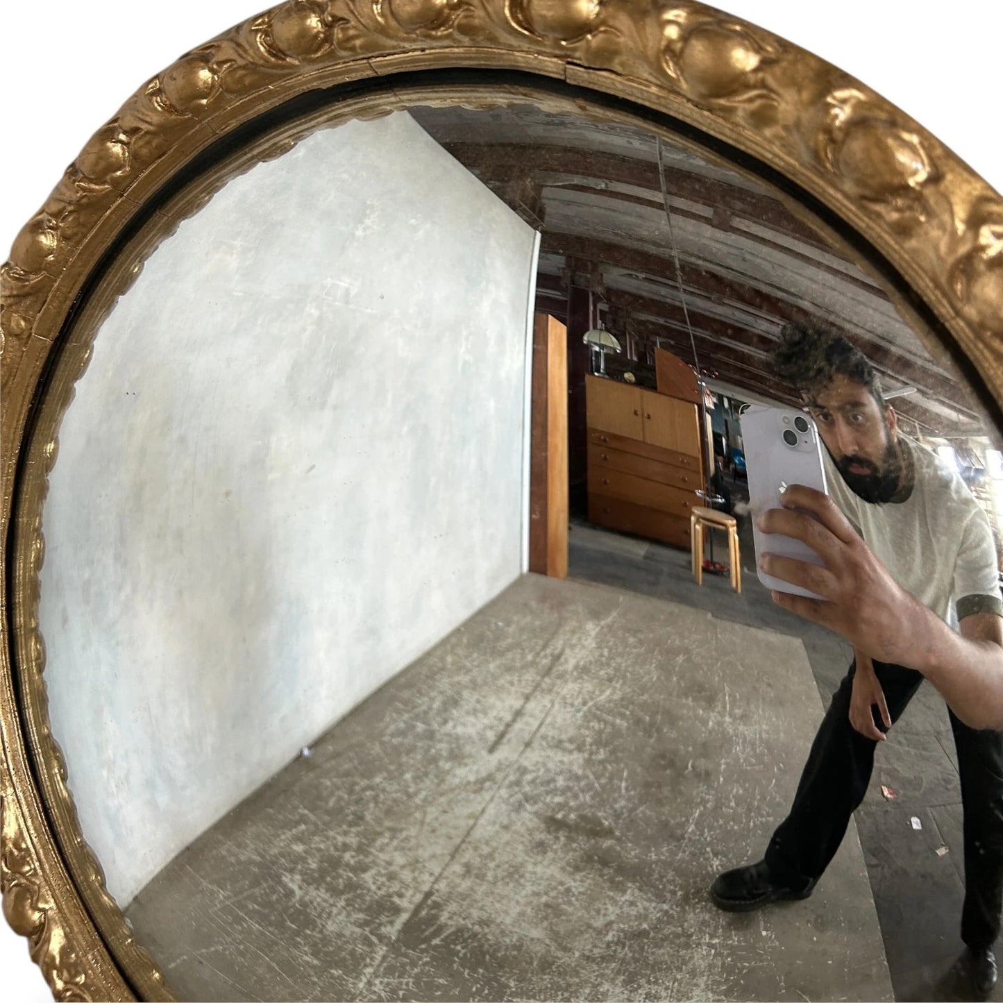 Vintage Convex Mirror – Round Gilt Frame Wall Mirror