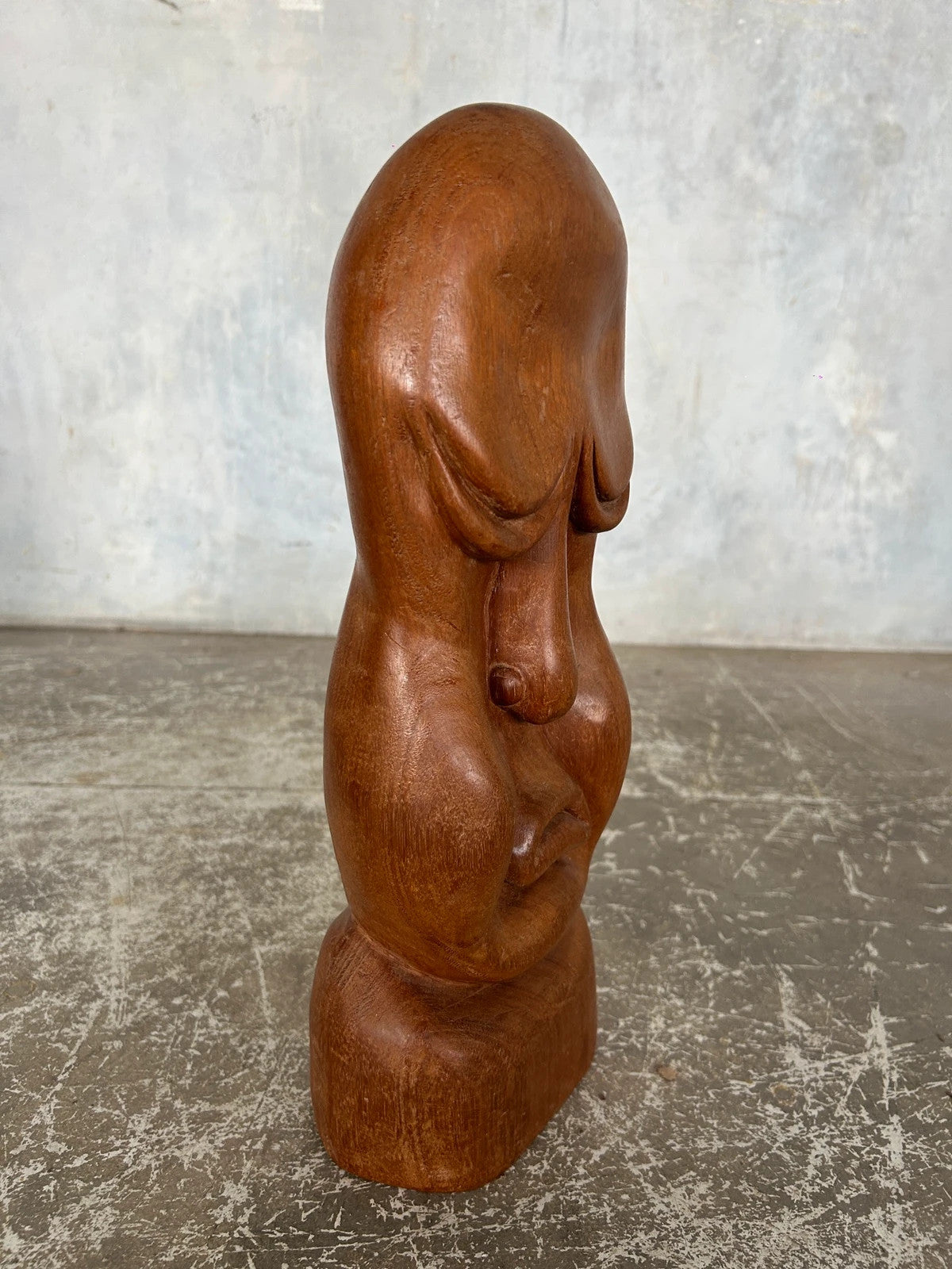 Mid Century Modern Carved Wood Tiki Maui Head Statue