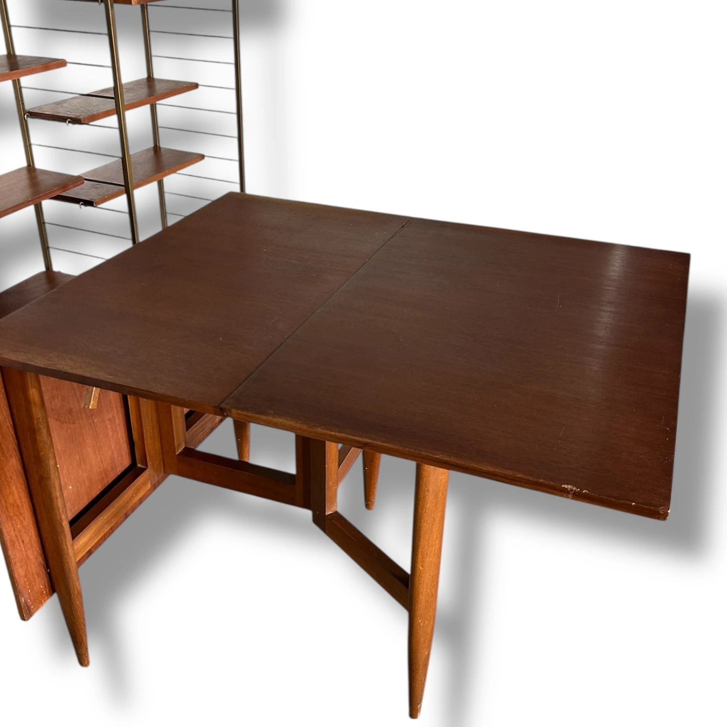 Elliot’s of Newbury Drop Leaf Dining Table | Mid Century Teak Extendable Table