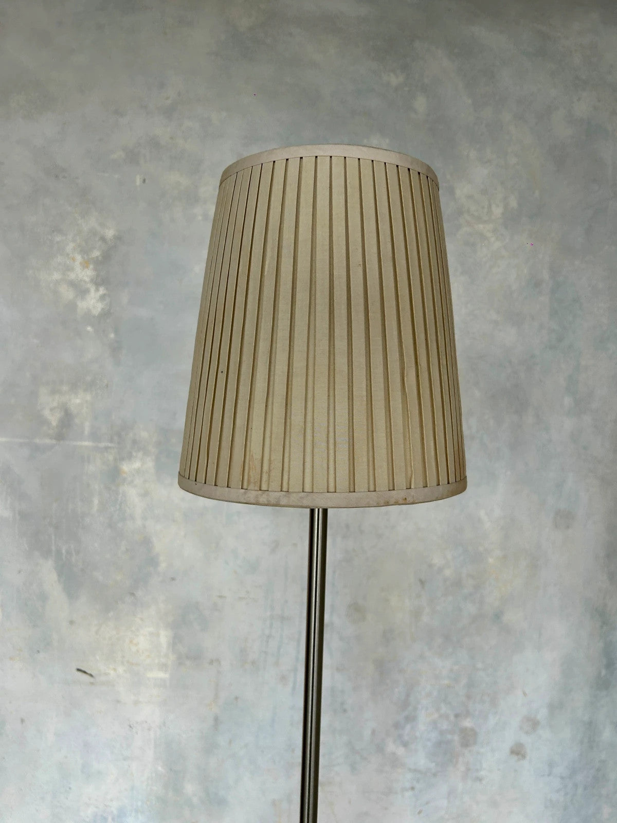 Vintage 90s Ikea Chrome and Paper Shade Tall Standard Floor Lamp