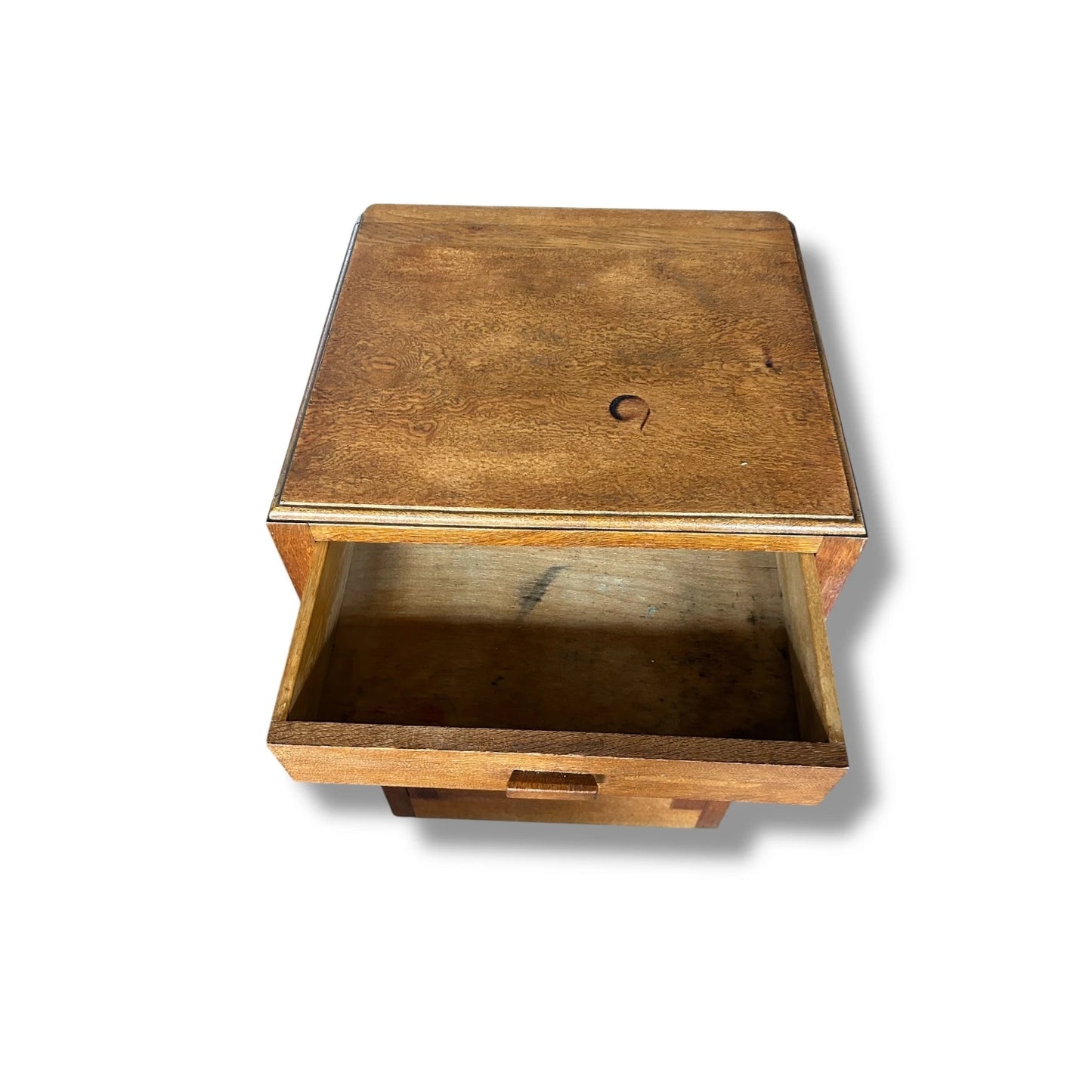 Vintage Oak Bedside Cupboard | Mid Century Nightstand with Drawer & Cabinet