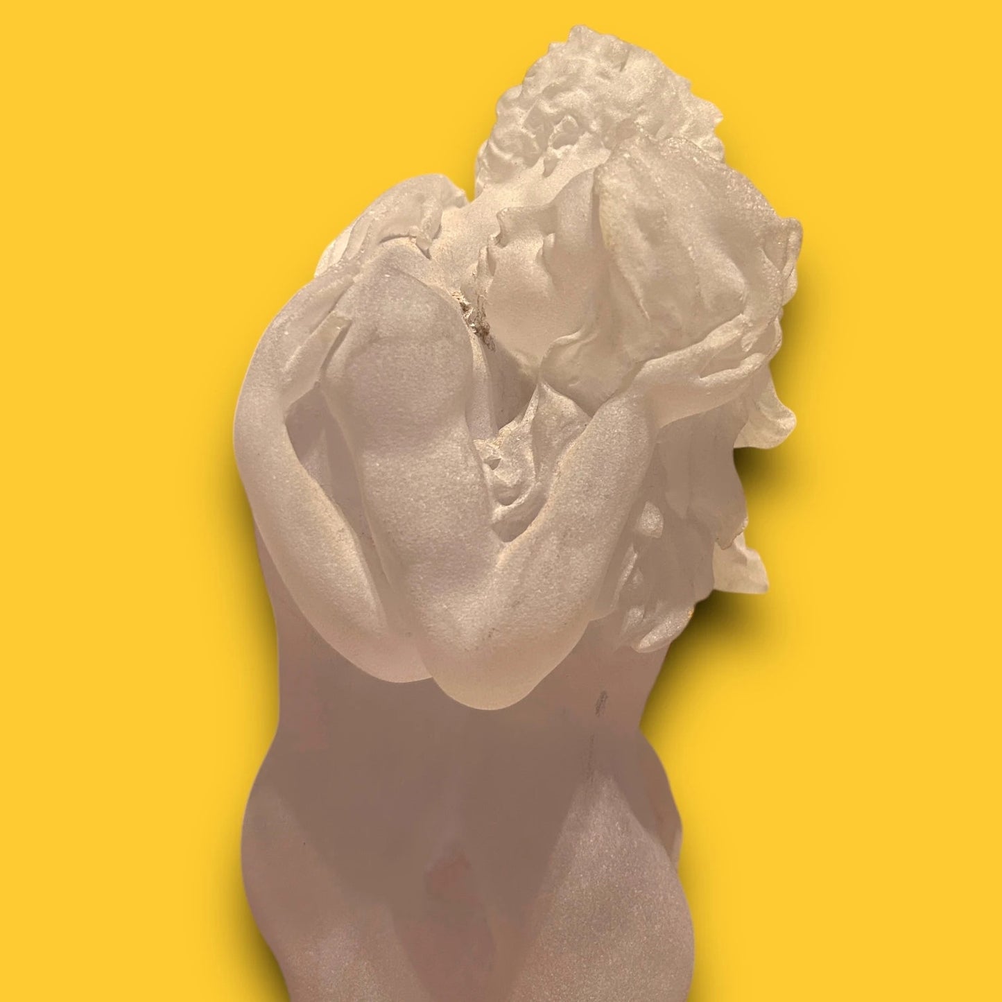 Vintage 1990s Lucite Art Deco Style Lovers Sculpture