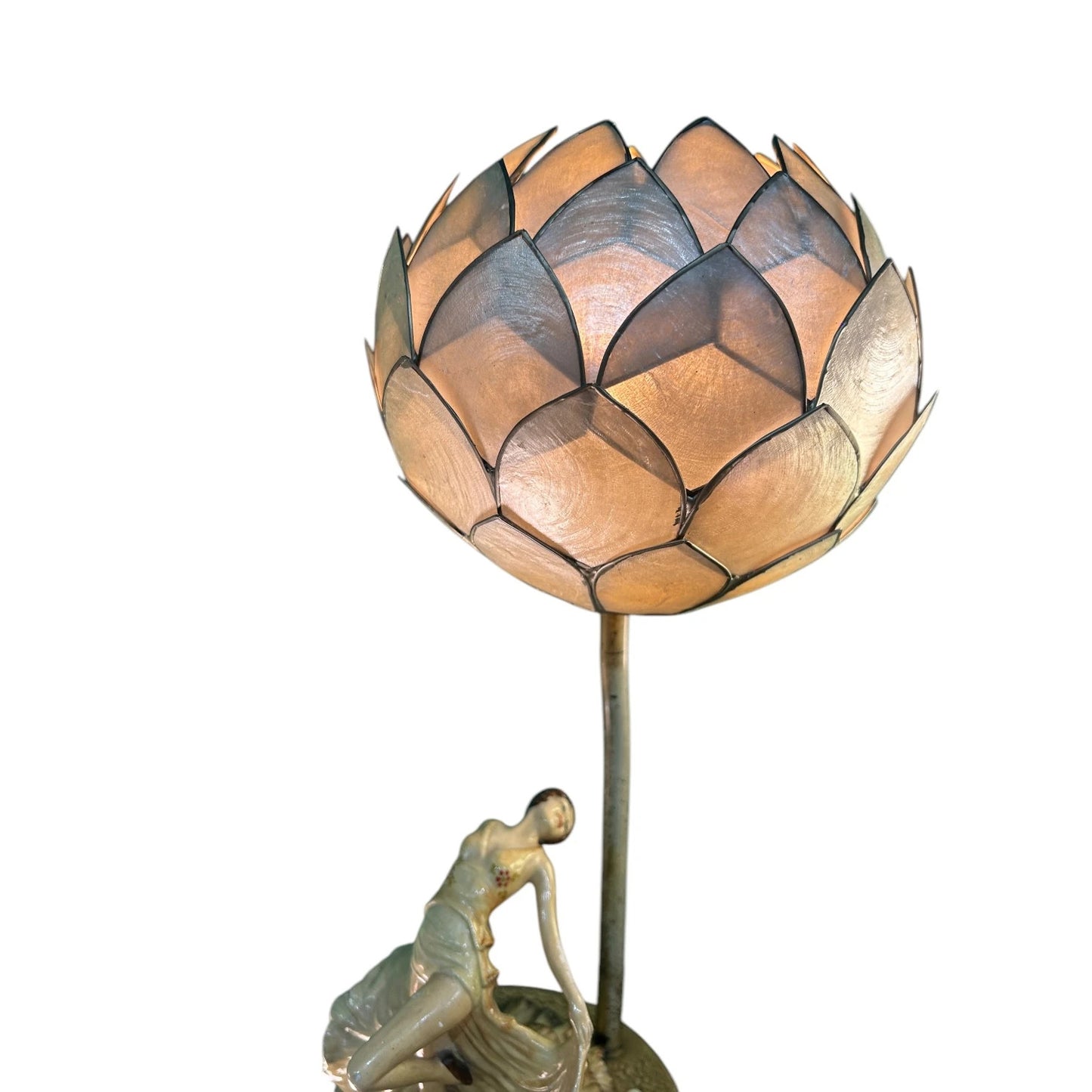 Vintage Art Deco Lotus Flower Lamp