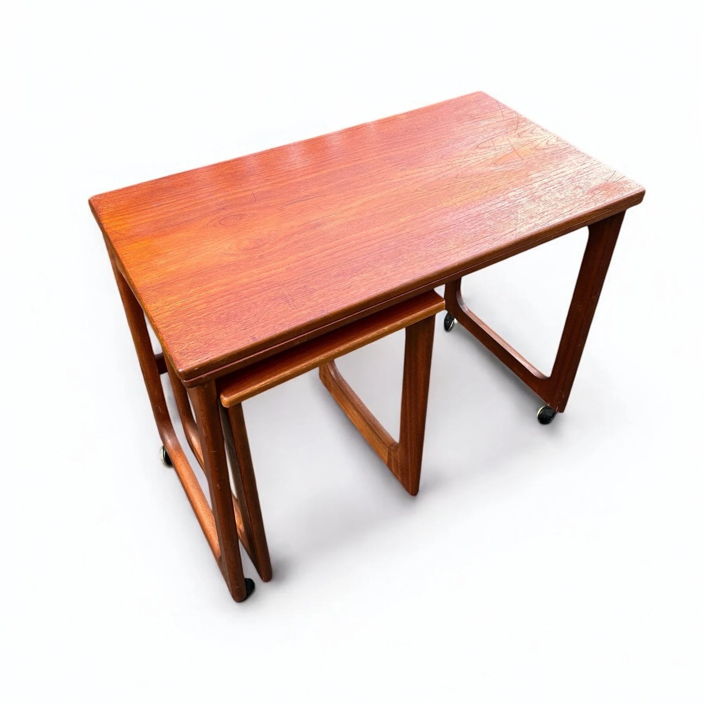 Mid Century Mcintosh Metamorphic Nest of Tables Trolley