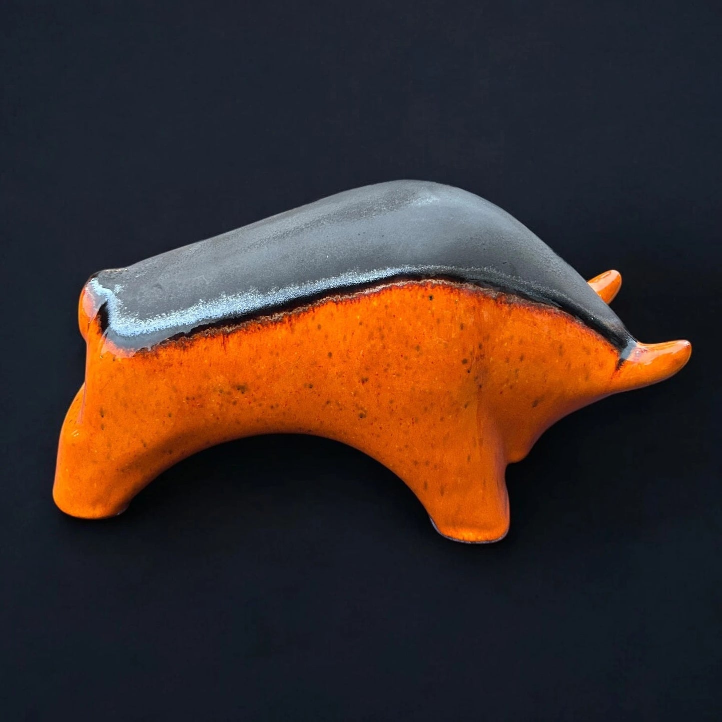 Mid Century Otto Keramik West German Lava Bull Sculpture