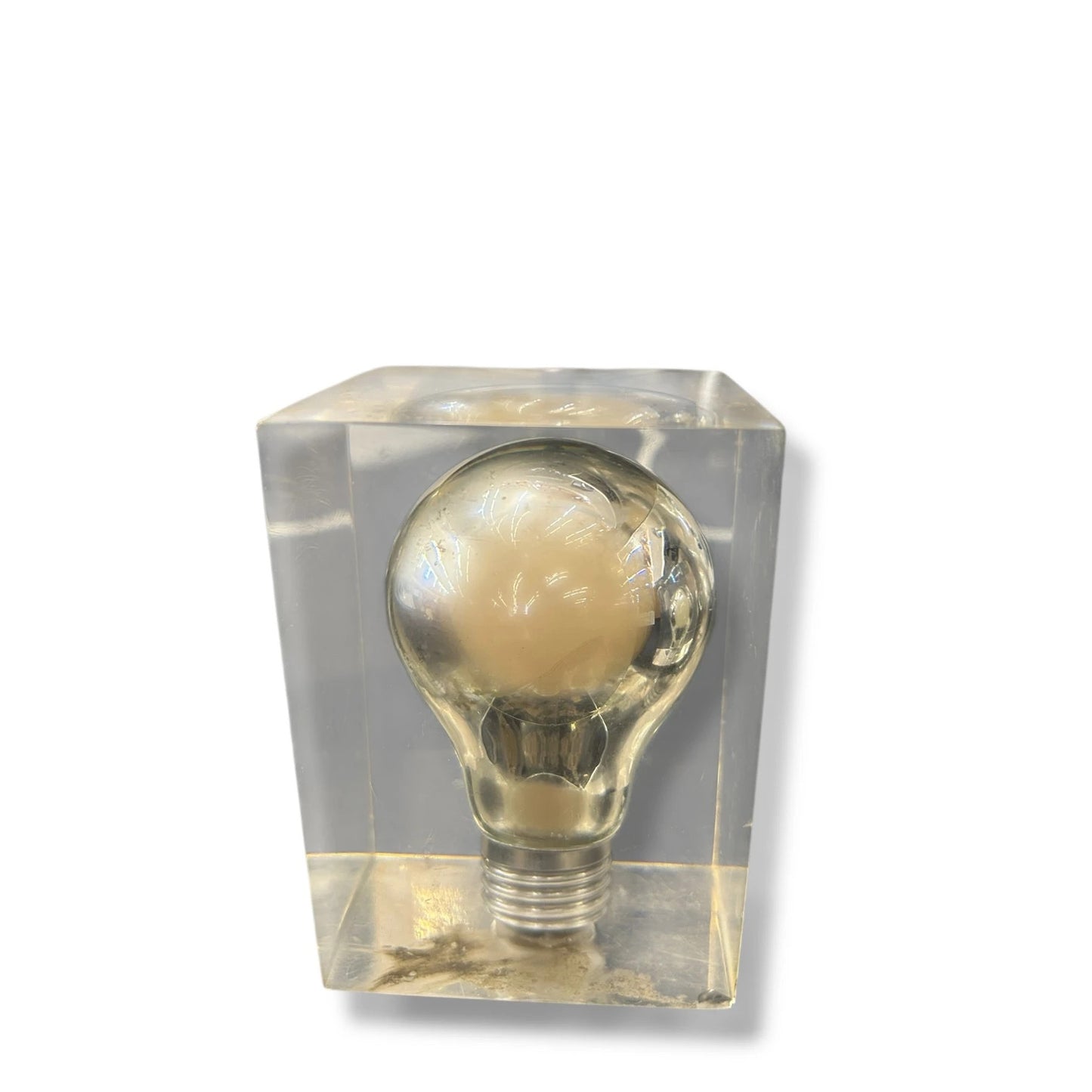 Mid Century Modern Set of two Pierre Giraudon Lucite Lightbulb Art Sculptures
