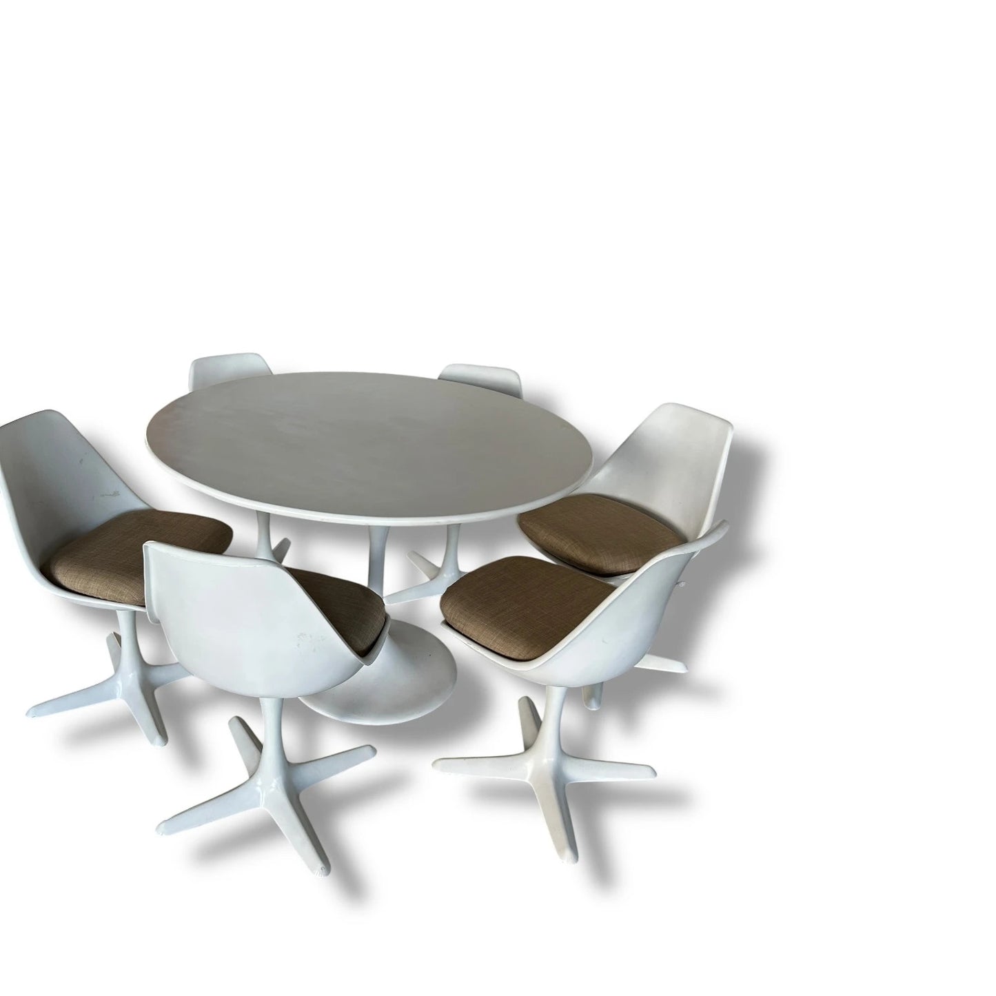 Maurice Burke for Arkana Tulip Dining Set – Round Table & 6 Chairs, Mid-Century Modern
