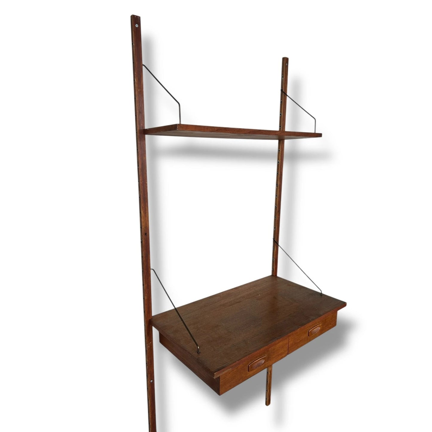 Mid Century Modern Danish Ladderax Style Floating Desk Shelf | Wall Mounted Modular Unit