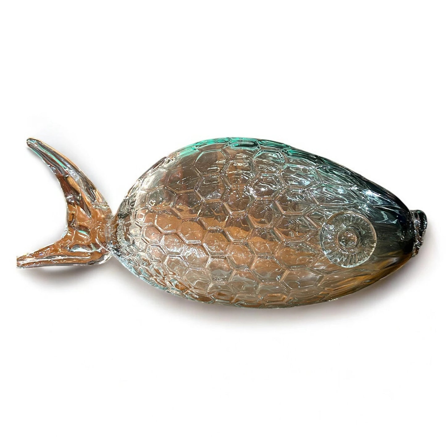 Mid Century Smoked Glass Art Fish