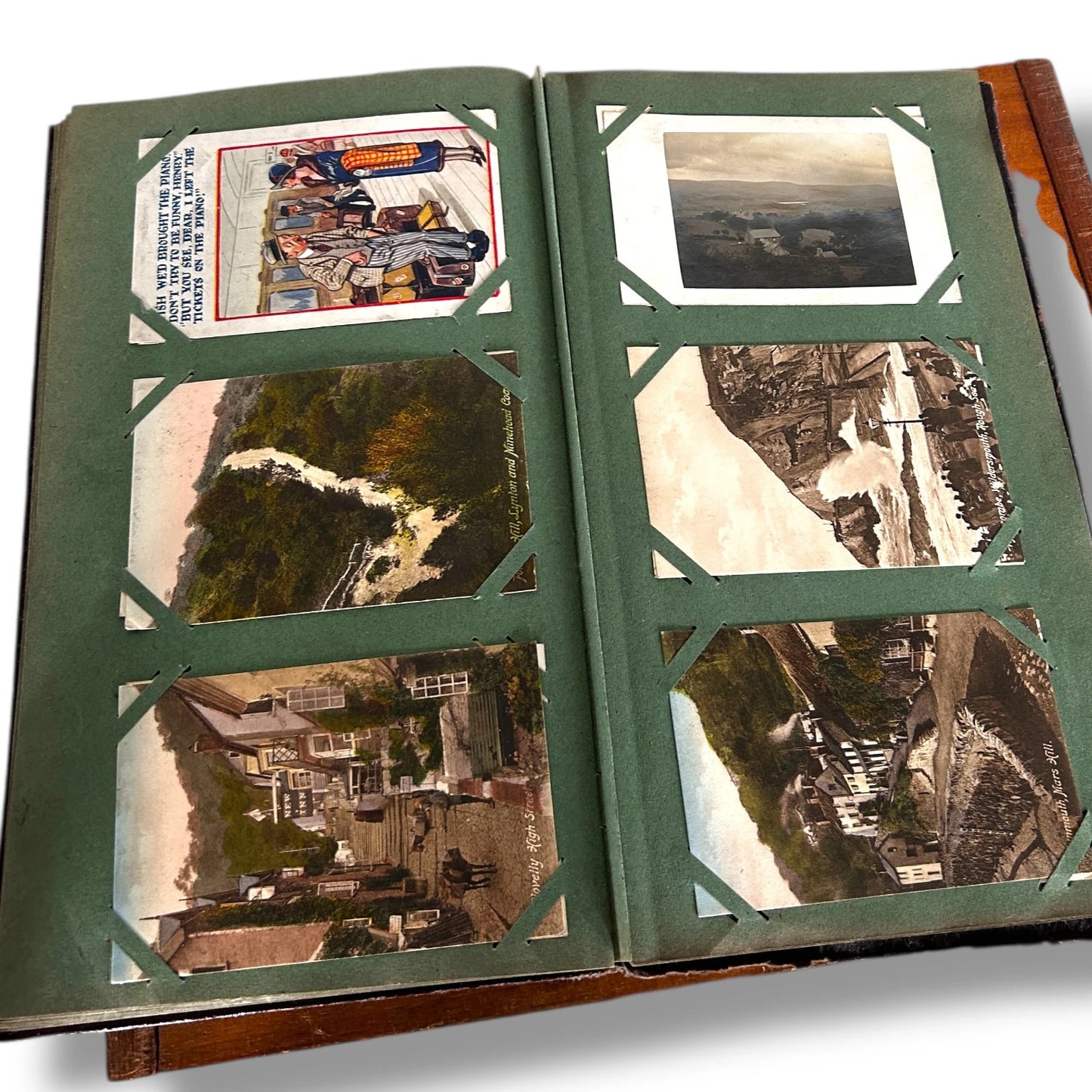 Vintage Victorian Era Postcards Photo Album Leatherback Book