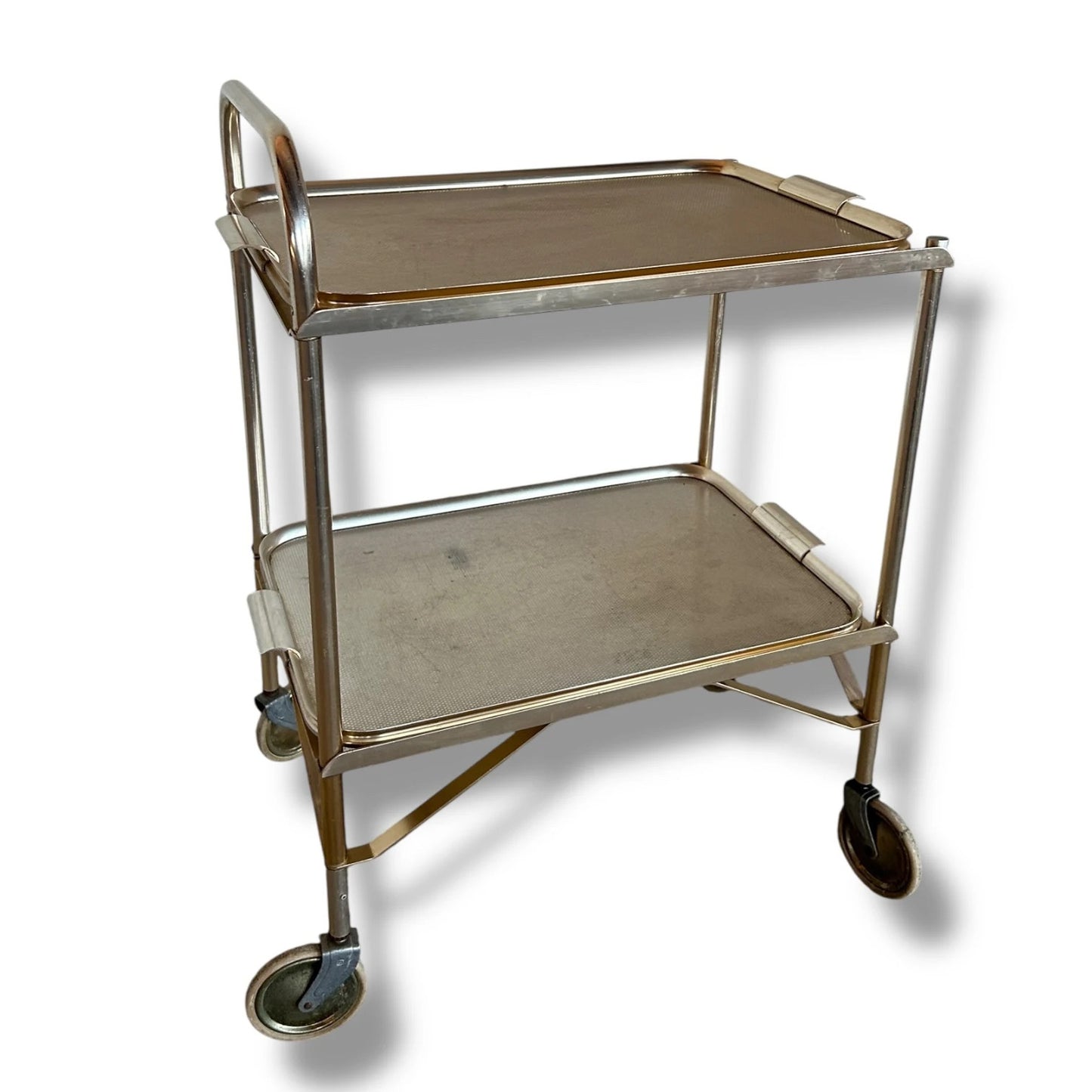 Mid Century Modern Metal Drinks Cart Serving Trolley
