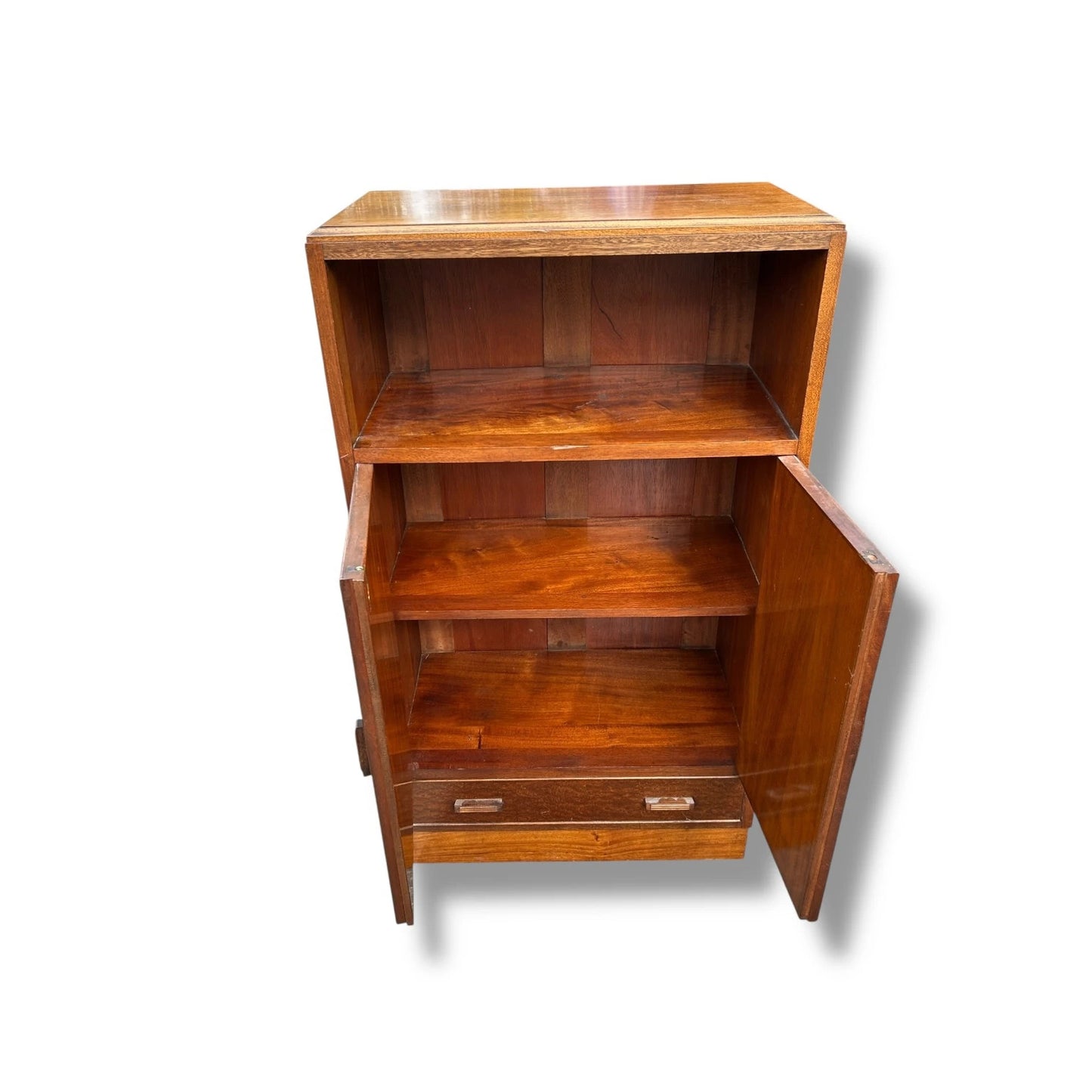 Vintage 1930s Art Deco Oak Cabinet | Small Storage Cupboard with Drawer