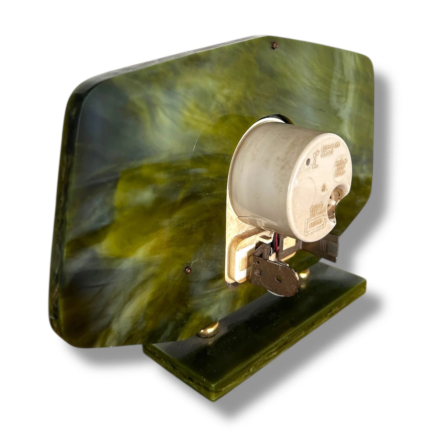 Mid Century Modern Onyx Marble Green Table Clock