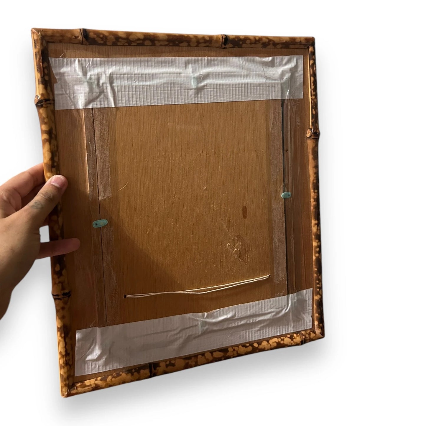 Mid Century Tortoise Shell Bamboo Mirror