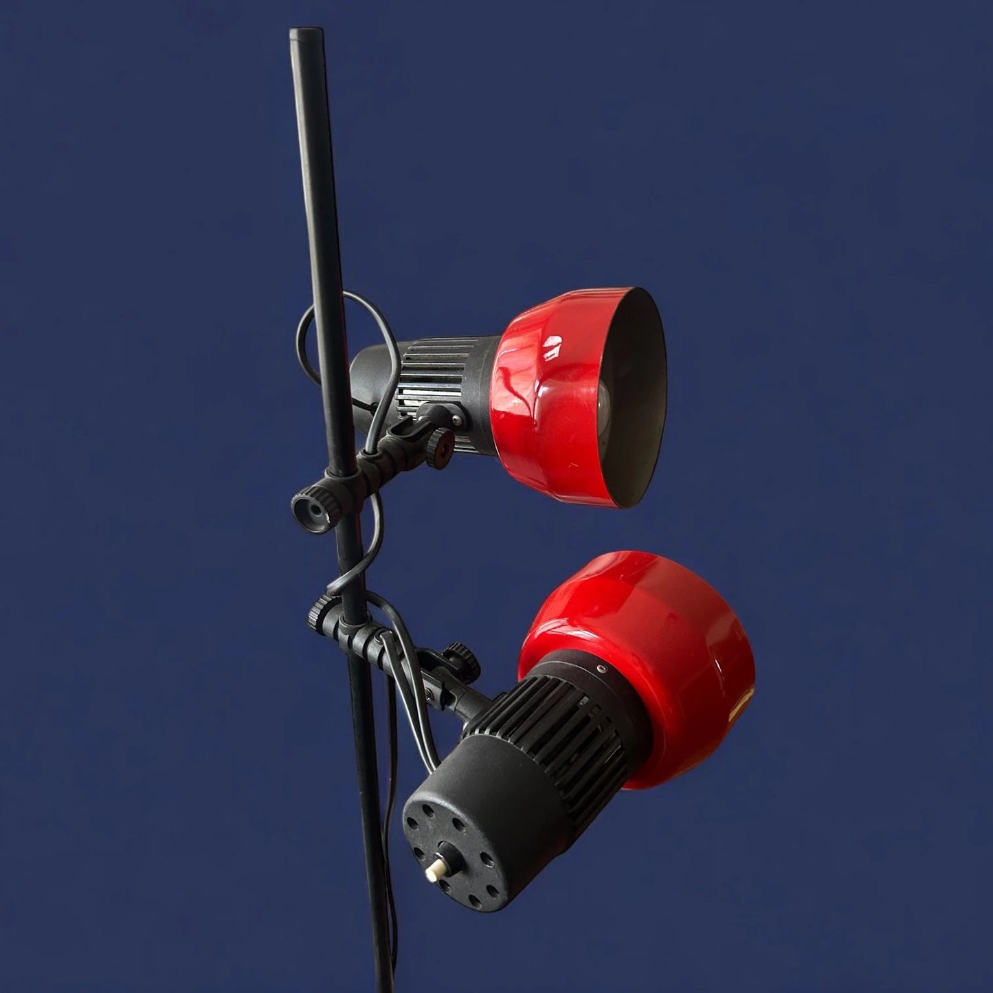 Mid Century Red and Black Floor Lamp
