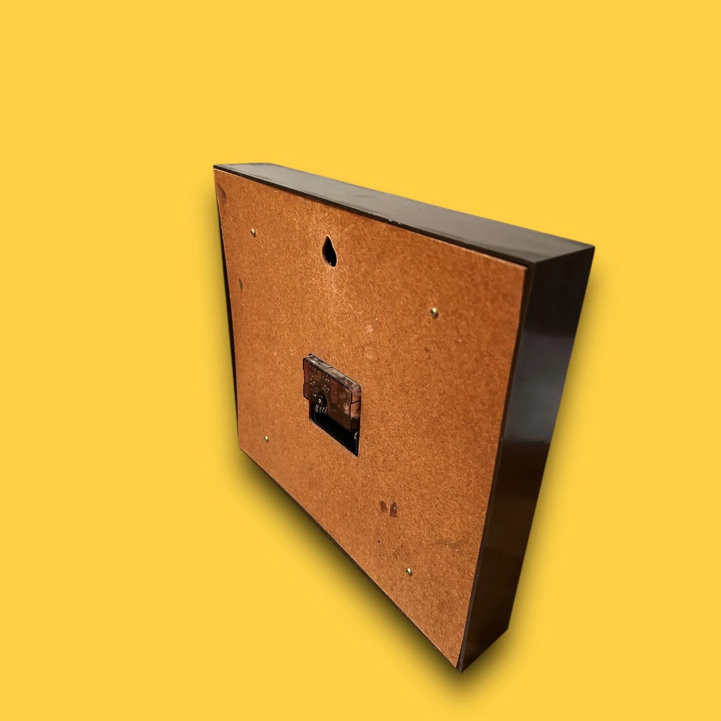 Mid Century Teak Formica Square Wall Clock