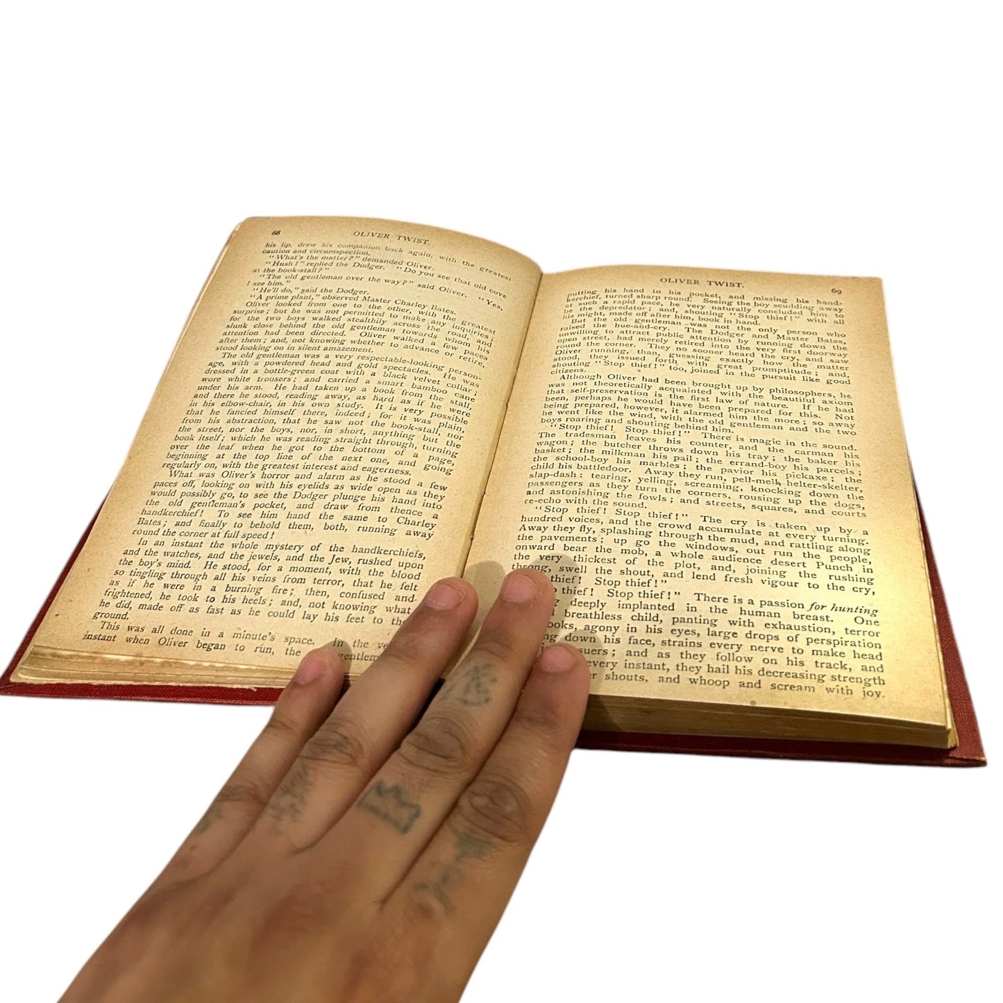 Vintage 1900s Oliver Twist Leatherback Book