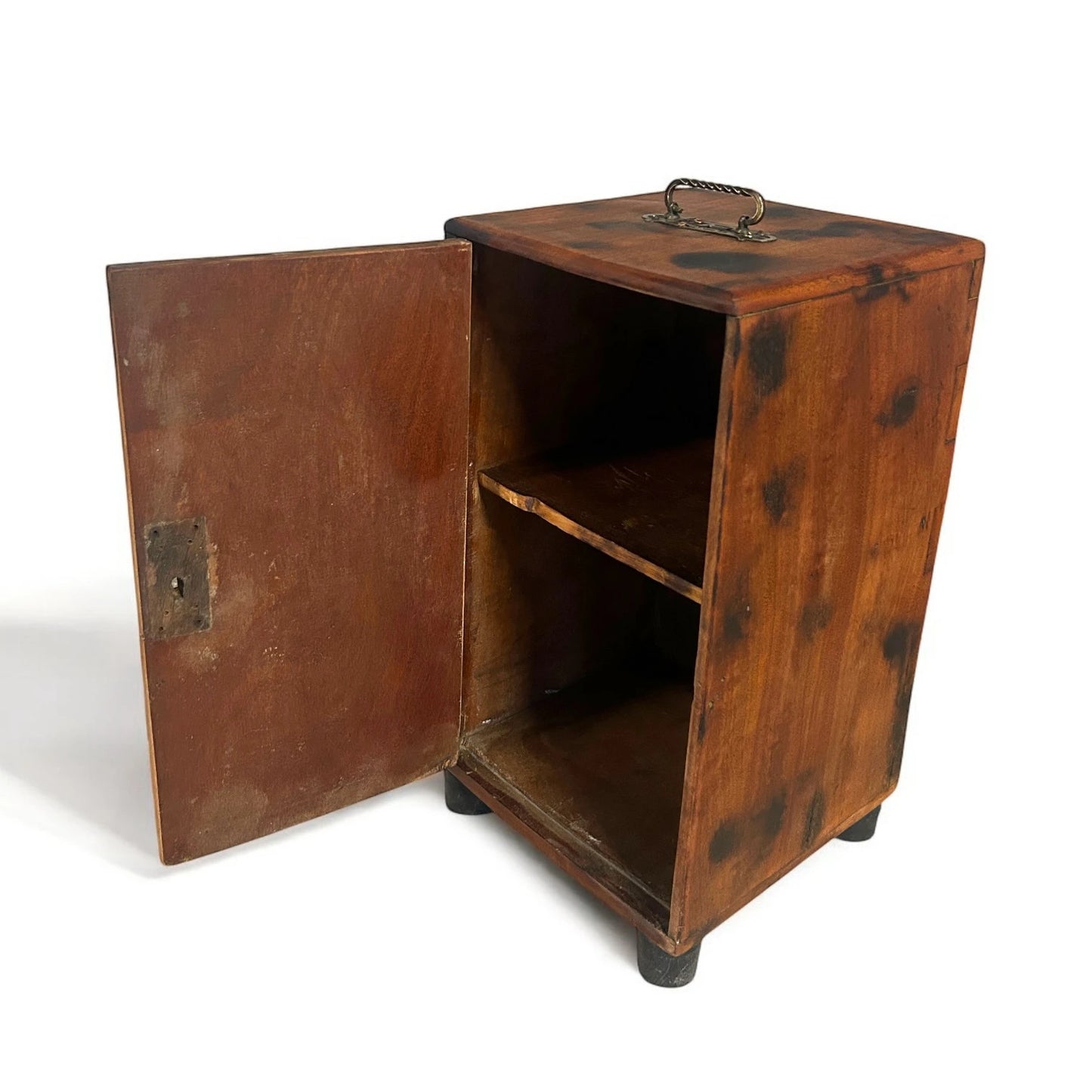 Antique Wood and Brass Japanese Cabinet